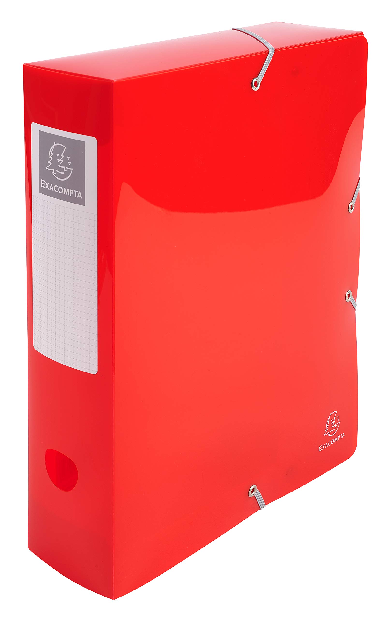 Exacompta 59680E 8er Pack Sammelbox Iderama mit Gummizug 80 mm breit aus Kunststoff mit Rückenschild für DIN A4 Archivbox Heftbox Dokumentenbox Zeichenbox Sammelmappe farbig sortiert