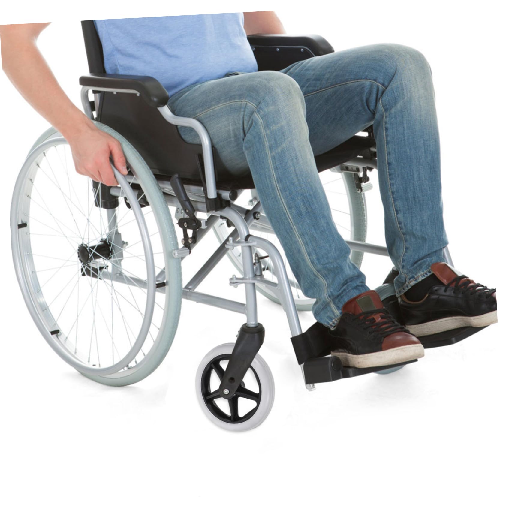 Homoyoyo Ruedas Delanteras para Silla de Ruedas 4 Piezas Repuesto Material Abs y Acero para Uso Interior y Exterior Rodamiento Ligero y Resistente