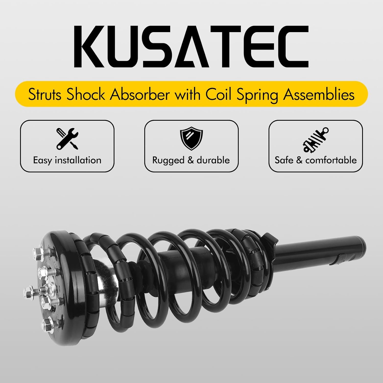 KUSATEC Rear Pair Complete Struts Shock Absorber fit for Honda Accord 1998 1999 2000 2001 2002, 171299x2 Left/Right Struts with Coil Spring Assemblies