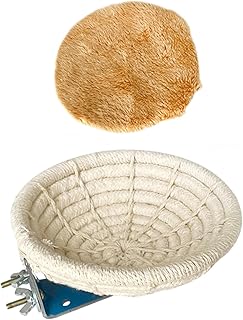 Baoblaze Ninho de criação de pássaros cama de gaiola de pássaros ninho de gaiola para tentilhões pombinhos calopsitas feitas à mão corda de cânhamo ninho de pássaro tentilhão canário ninho de pássaro confortável, 11,5 cm