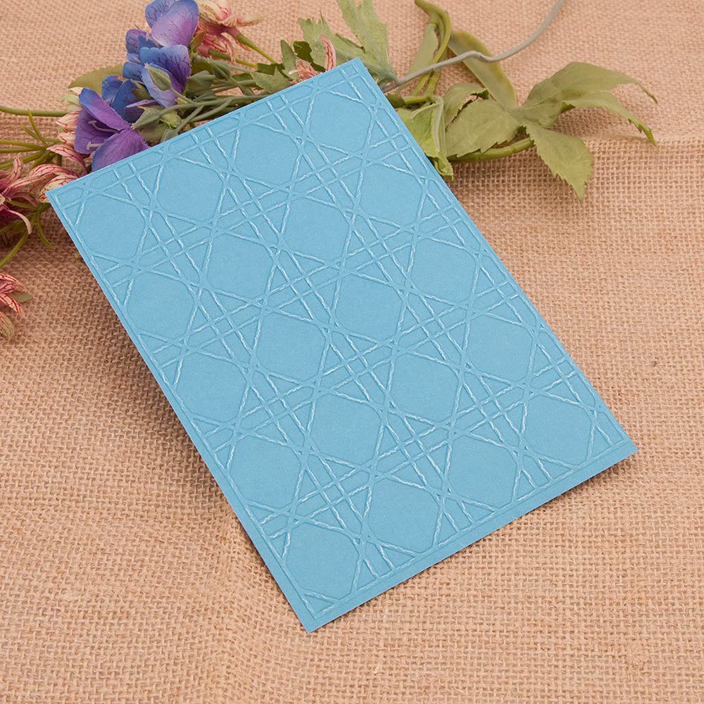 Cartella Per Goffratura Strisce Reticolo In Plastica - 10,6x14,5 Cm, Per Scrapbooking E Biglietti