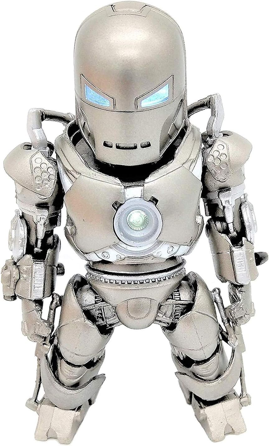 Silver Iron Man Action Figure Mark I with LED Arc Reactor - Ironman in its First Original Form! (Batteries Included)