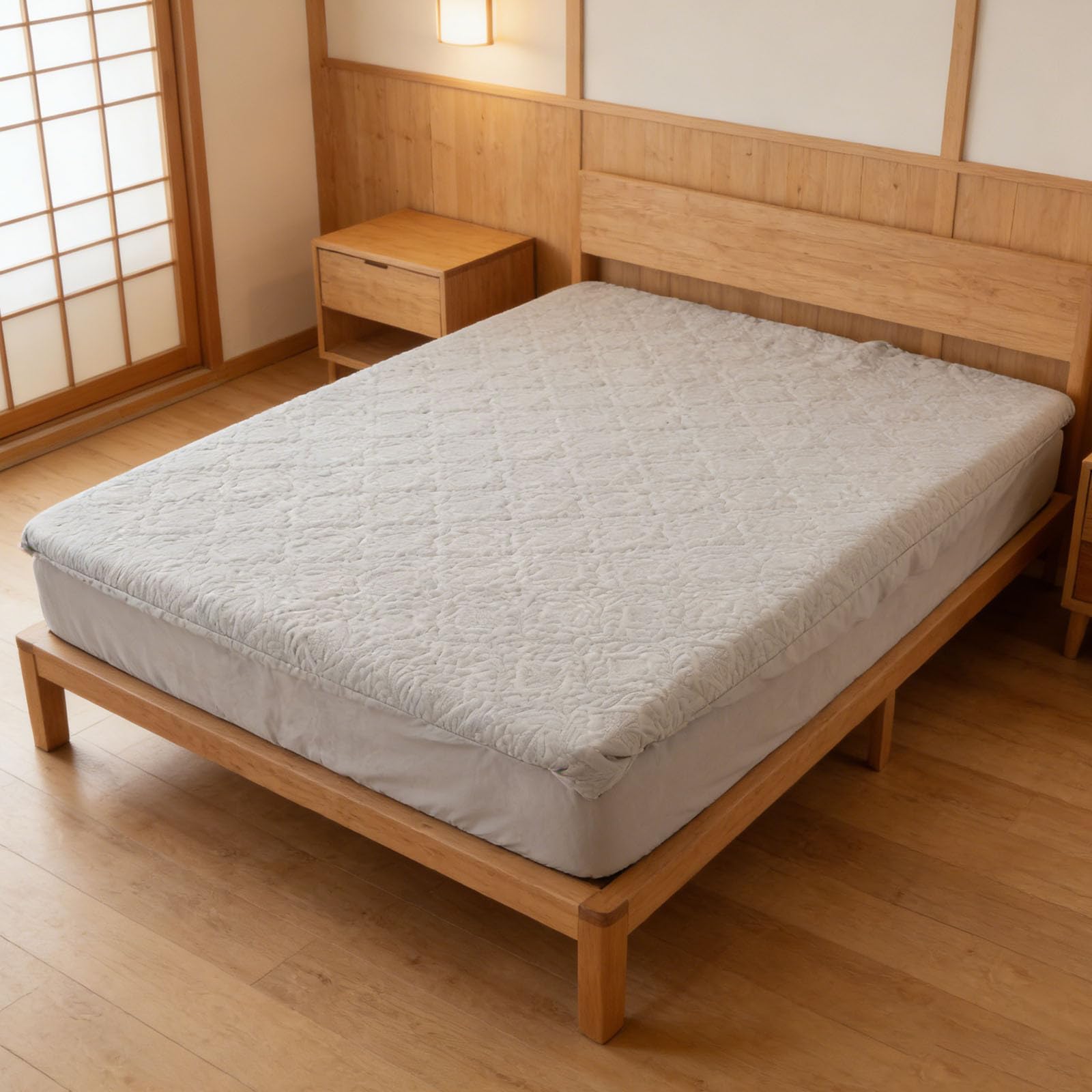 INOOMP Coprimaterasso Trapuntato in Cotone Protezione Completa 360 Gradi per Camera da Letto e Dormitorio, Lavabile e Traspirante