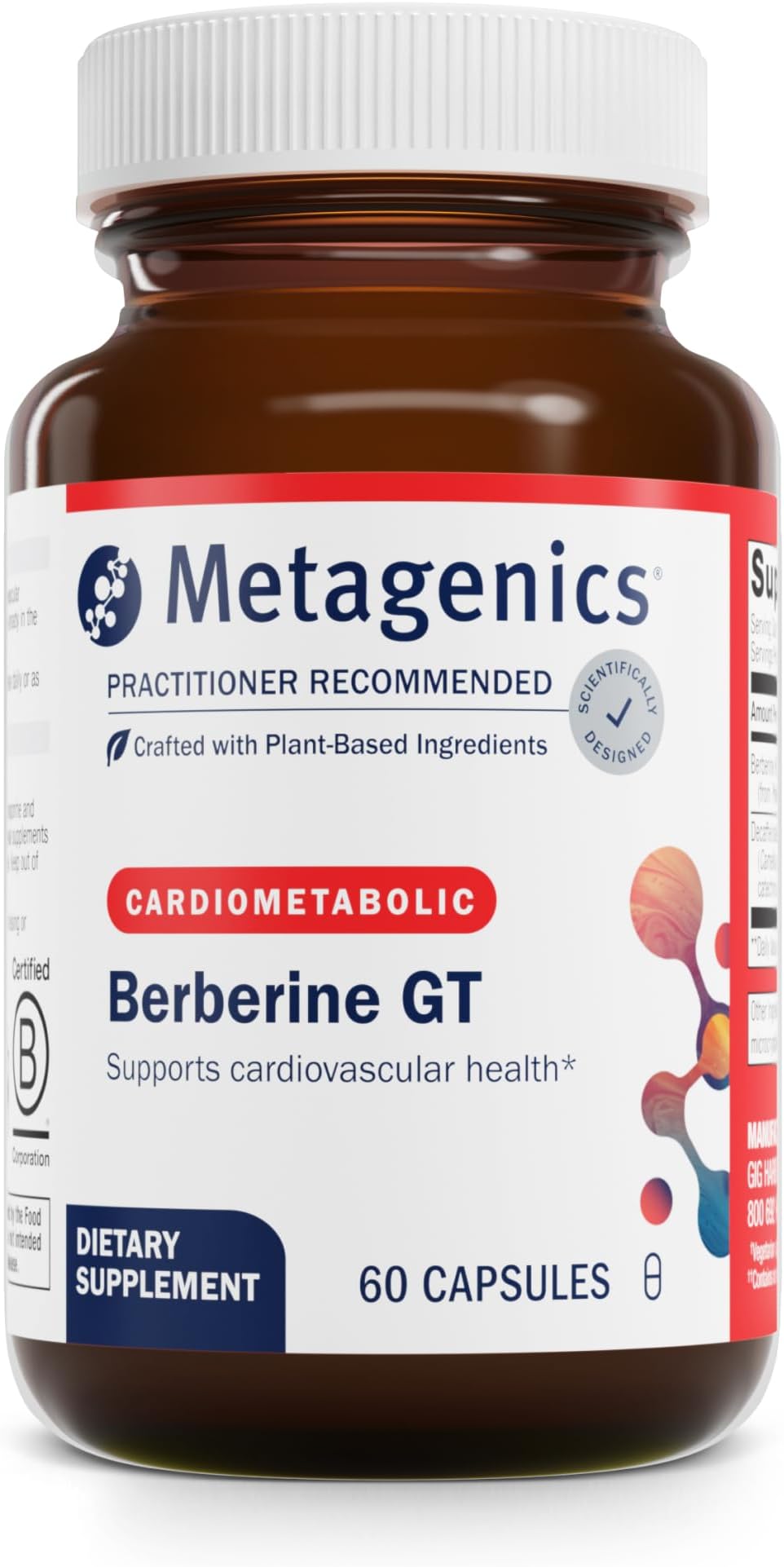 Berberine GT - Berberine Supplement 500 mg - Supports Heart Health, Healthy Cholesterol, Triglyceride & Carbohydrate Metabolism - Non-GMO, Gluten-Free, Vegetarian - 60 Capsules