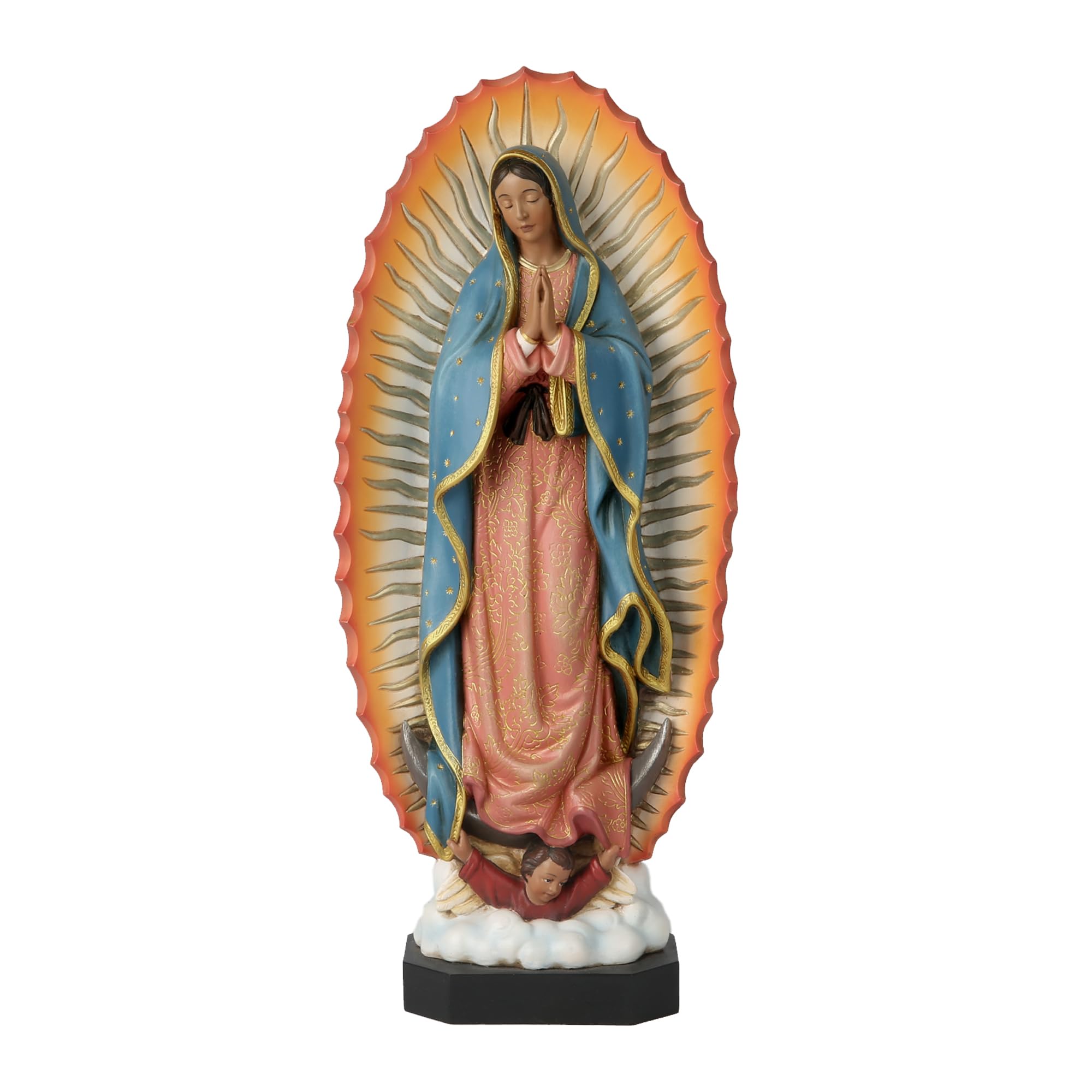 BC Catholic Our Lady of Guadalupe Statue, Virgen De Guadalupe Figure, Religious Gift for Mother's Day, Inspirational Home Decor,10.7 inch H, Hand Painted Sculpture by Buildclassic