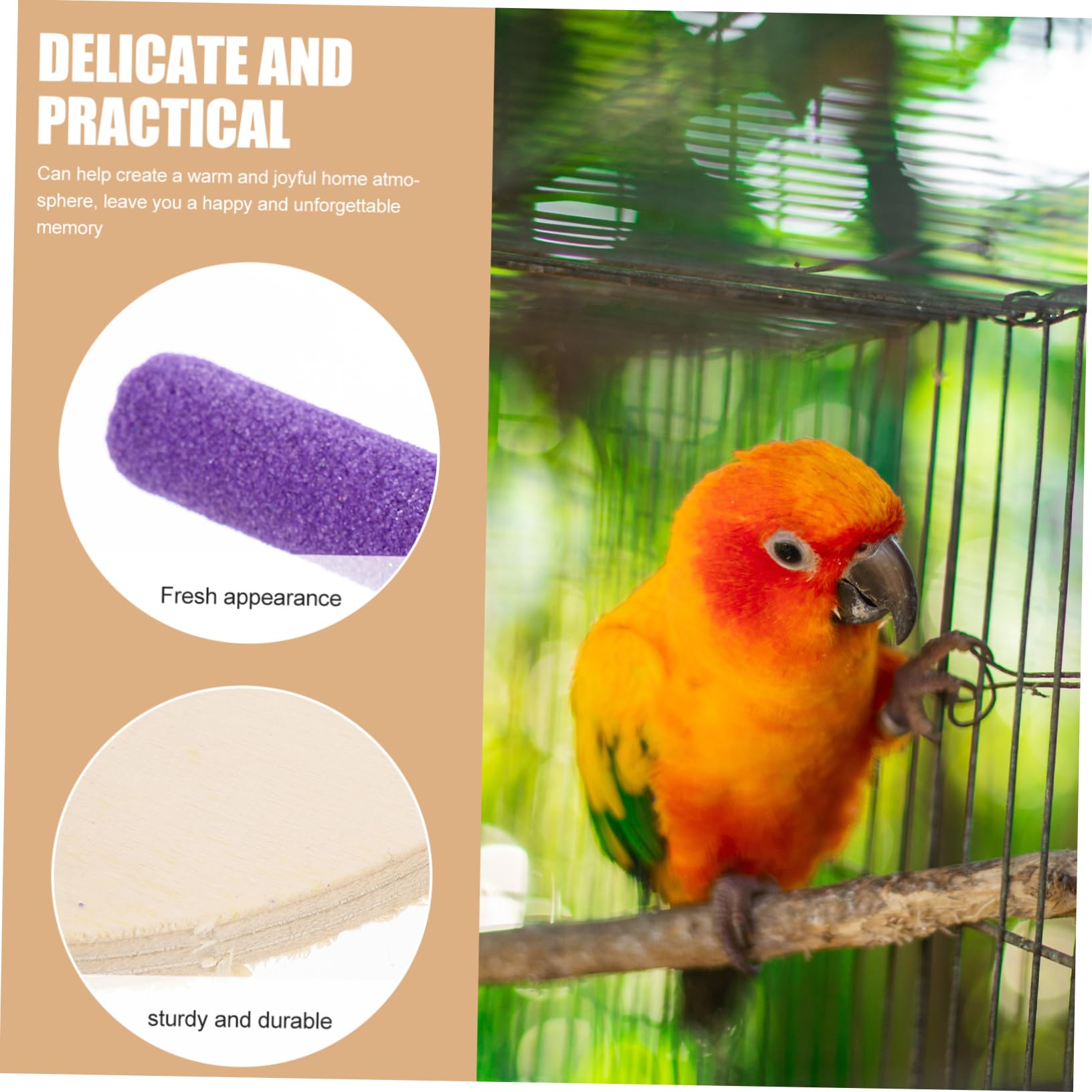 Yardwe 5pièces Perchoir pour Oiseaux Plateforme Attrayante pour Perroquets Accessoire Naturel Et Jouet Éducatif pour Oiseaux De Compagnie