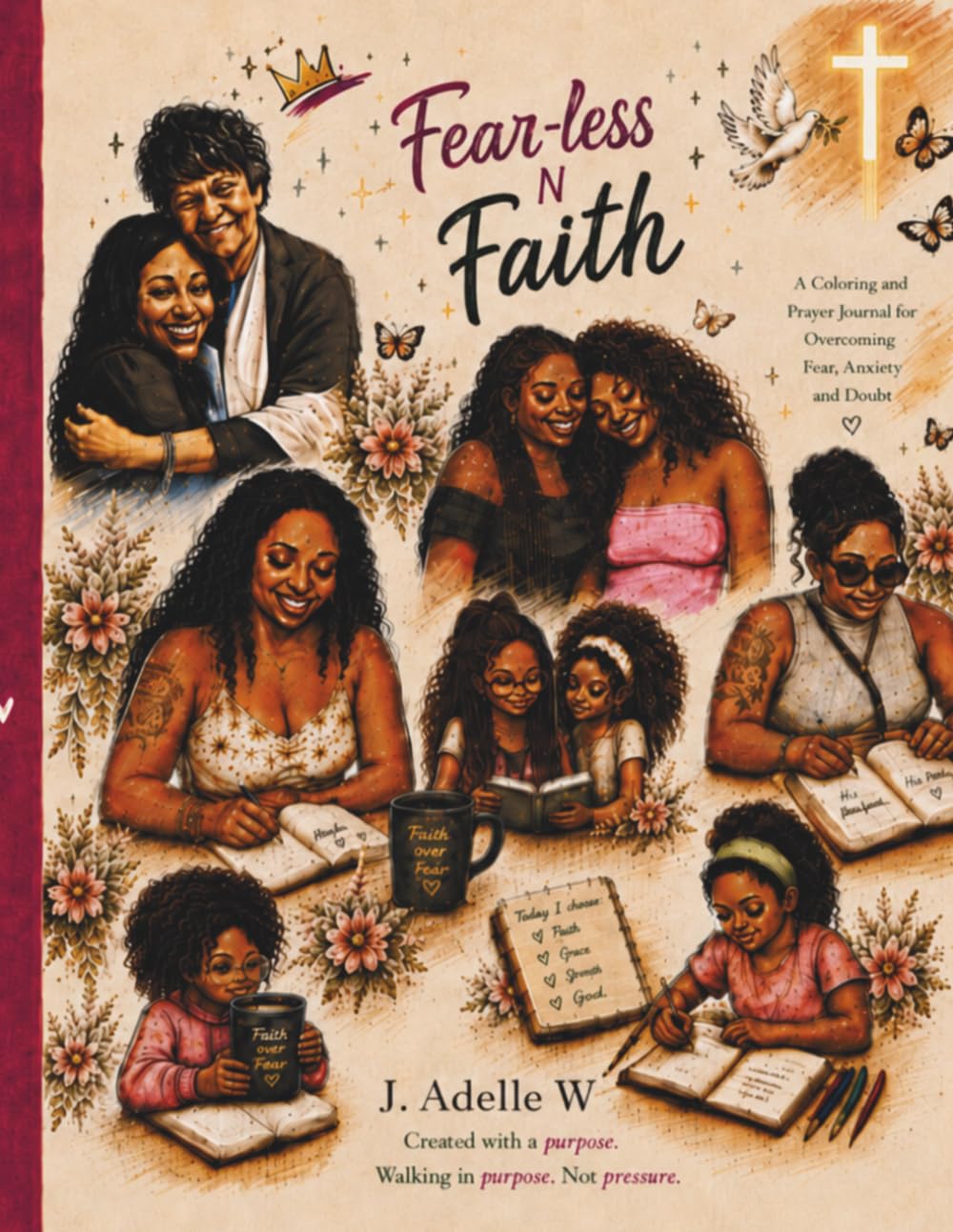 Fear-less N Faith: A Coloring & Prayer Journal for Overcoming Fear, Anxiety, and Doubt