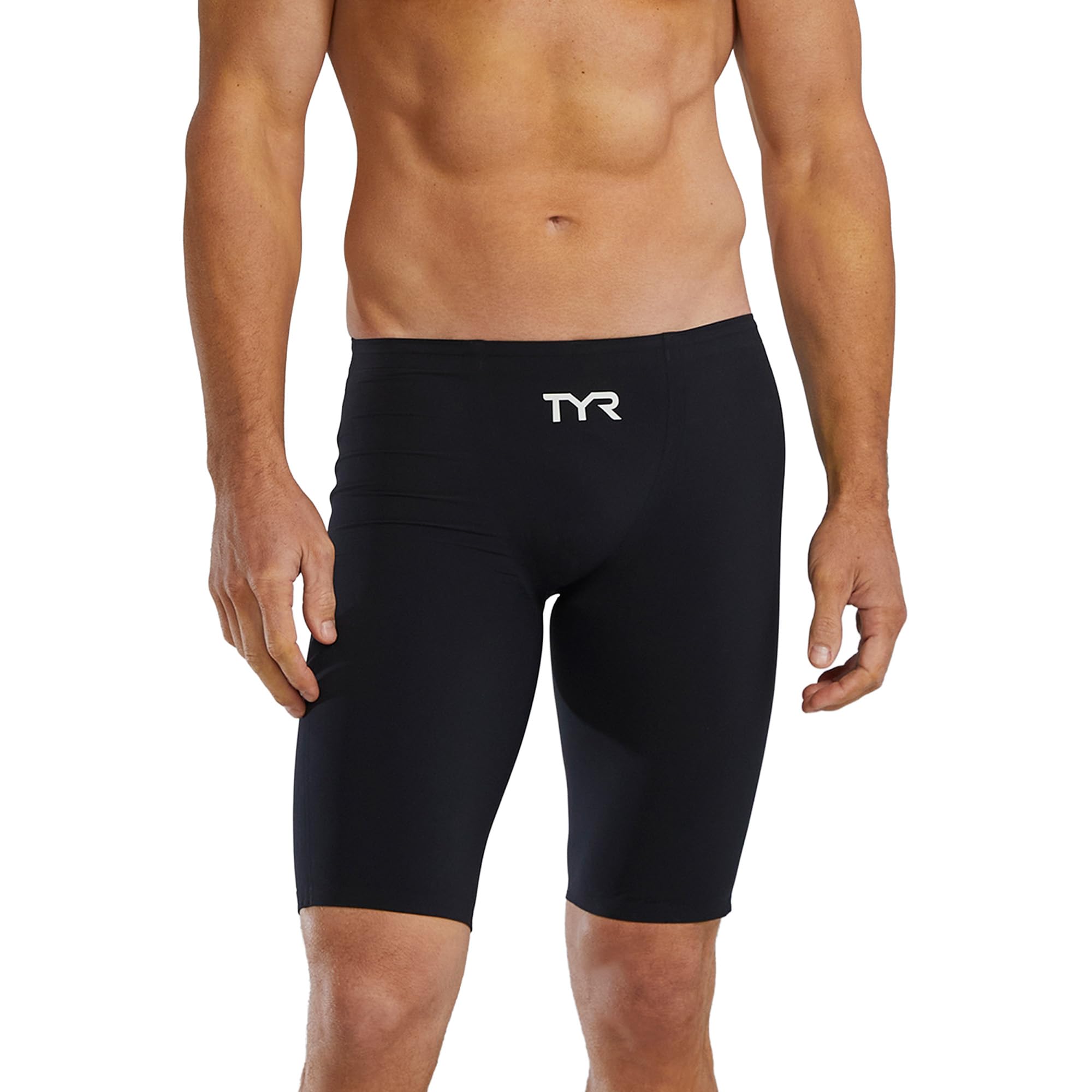 TYR mens Invictus Solid Jammer One Piece Swimsuit 26 Black