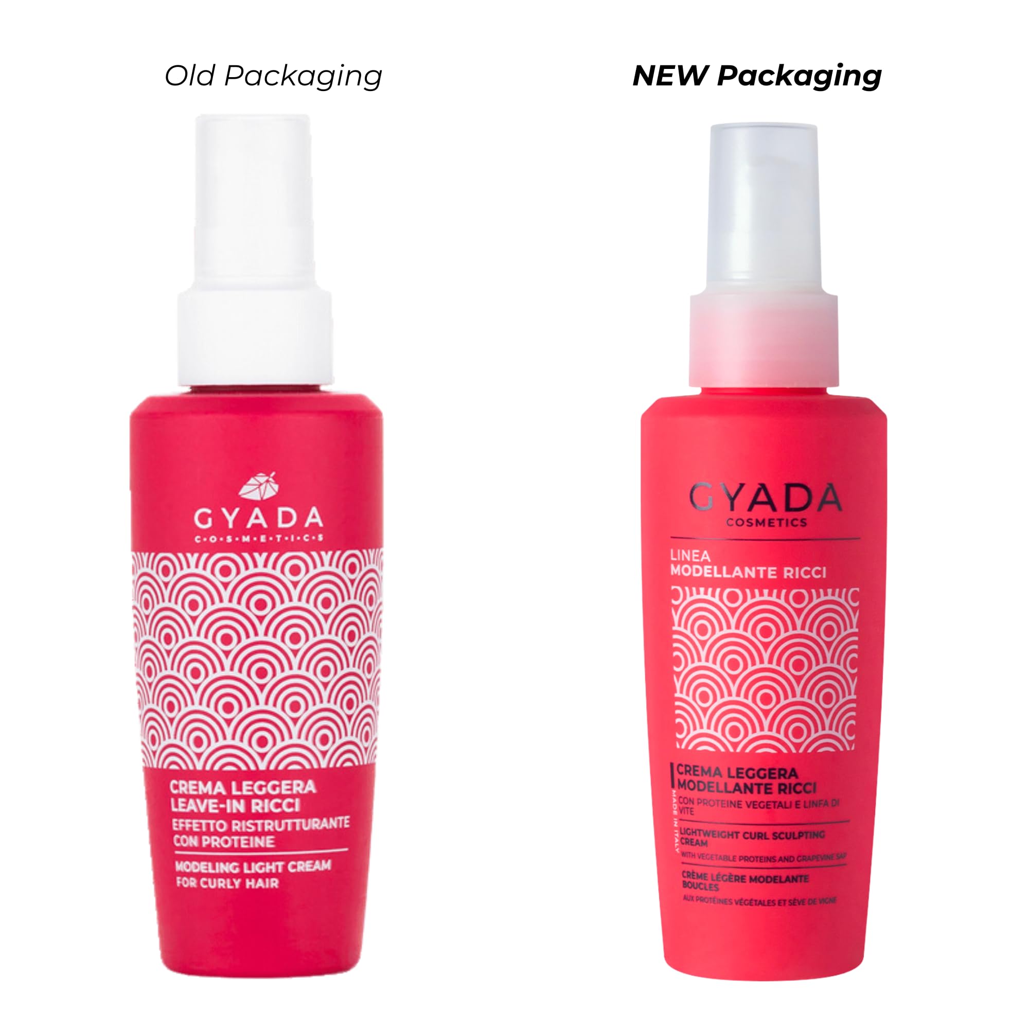Gyada Cosmetics, Crema Leggera Leave-in Modellante, per Capelli Ricci e Mossi, 97% Ingredienti Naturali, Azione Lucidante e Filmante, Senza Risciacquo, con Proteine Vegetali e Linfa di Vite, 125 ml