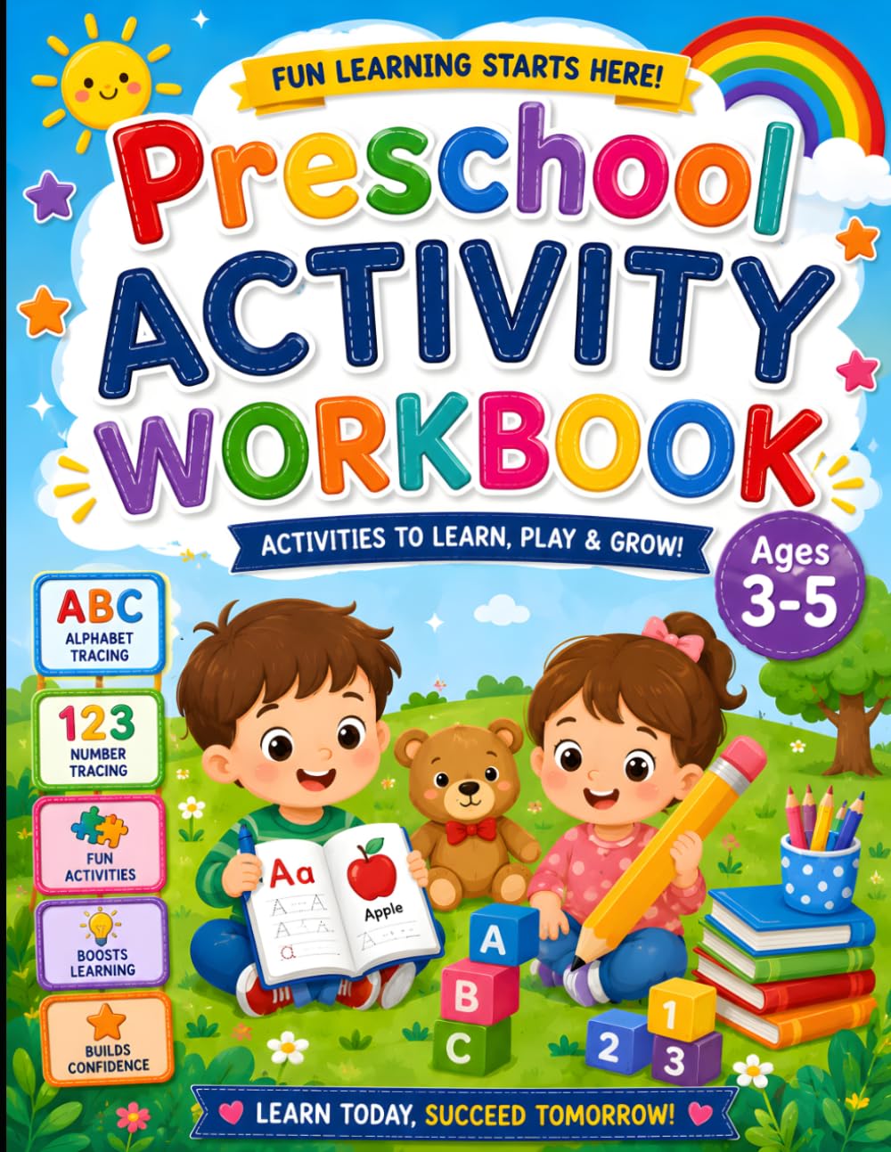 Preschool Activity Workbook: ABC Letter Tracing, Numbers 1–20, Matching Games, Counting Activities, Missing Numbers and Early Learning Fun for ... - A Great Gift for Preschoolers(Age 3-5)