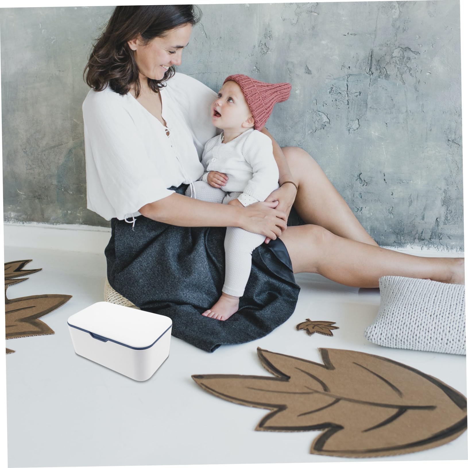 Boîte à Lingettes Humides Portable et Pratique pour Bébé, Lot de 2 Gris et Bleu, Couvercle Étanche, Matériau Résistant, pour Poussettes, Berceaux et Usage Quotidien la Maison