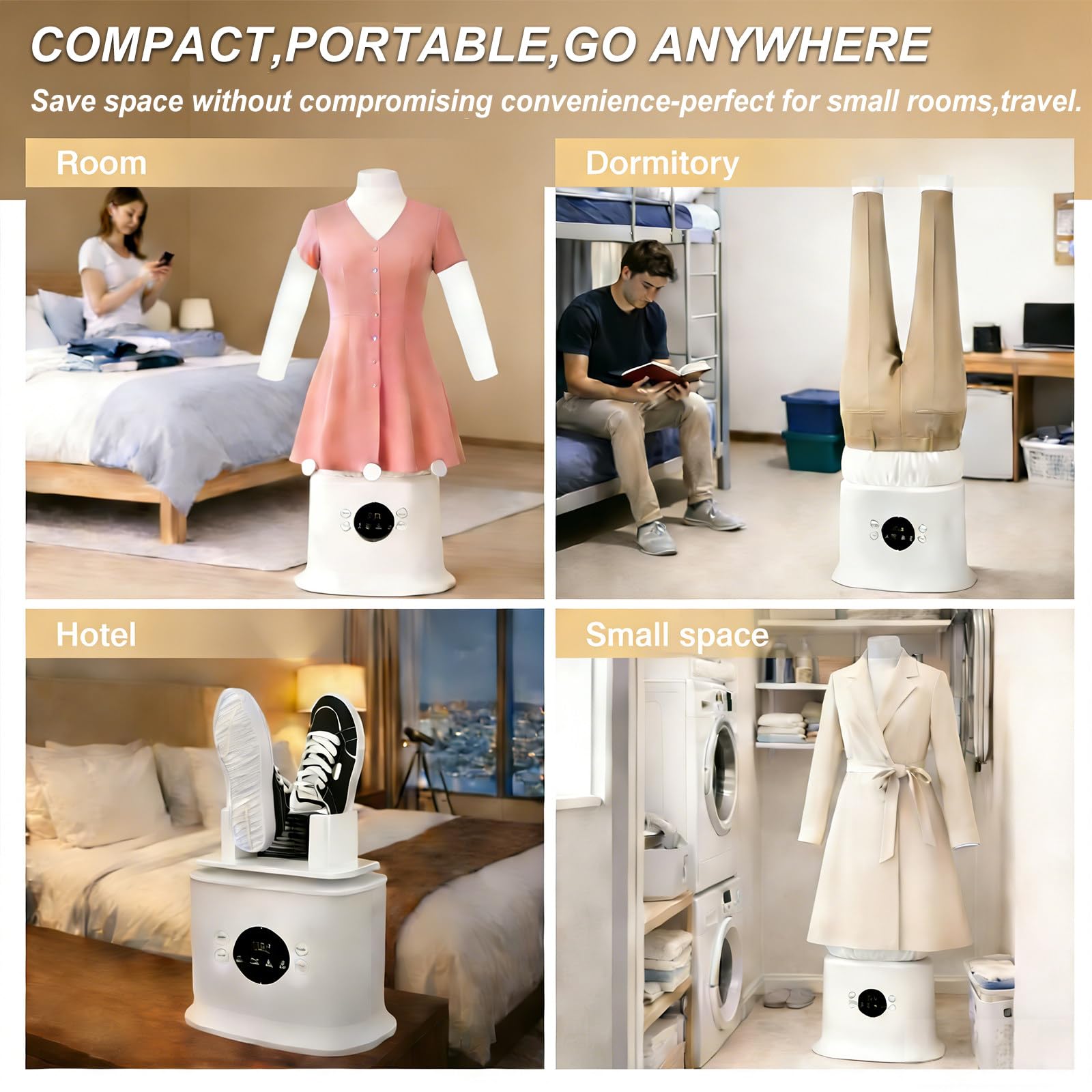 Hemdenbügler Pro Bügelpuppe mit Aufsätzen für Hemden, Hosen & Schuhe – Automatischer Hemdglätter, Hosenbügler & Schuhtrockner für faltenfreie, trockene Kleidung ohne Bügeln Upgraded