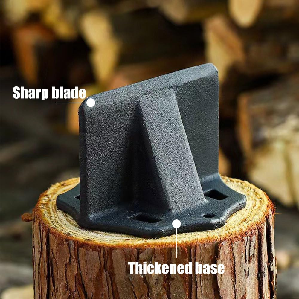 Holzspalter Manuell, Kleiner Stahlguss Holzspaltkeil, Tragbarer Brennholzspalter mit Aufbewahrungstasche und Schrauben für Zuhause, Campingplatz und mehr