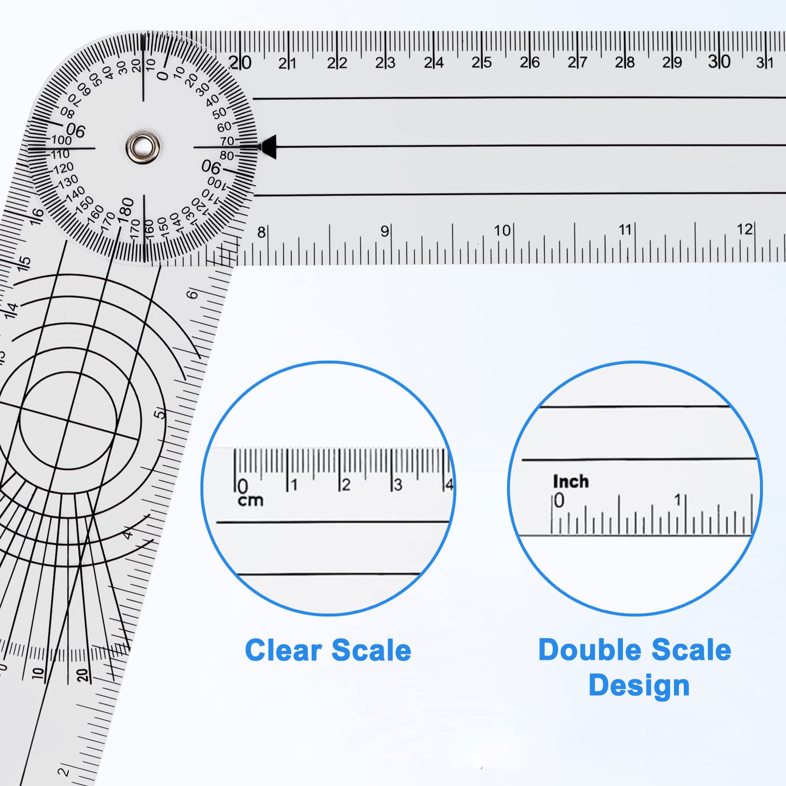 Set 5 Goniometri Medici - Per Ortopedia E Fisioterapia, Con Custodia - Foto 6