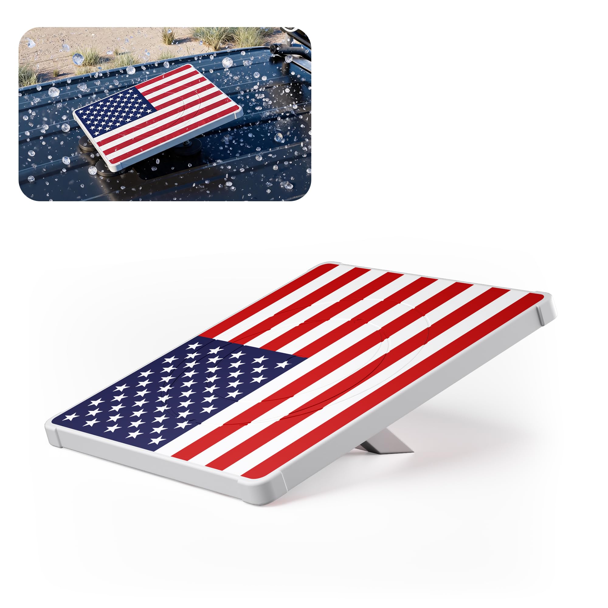 Starlink Mini Protective Cover, Hailproof Liquid Silicone Case, Flag