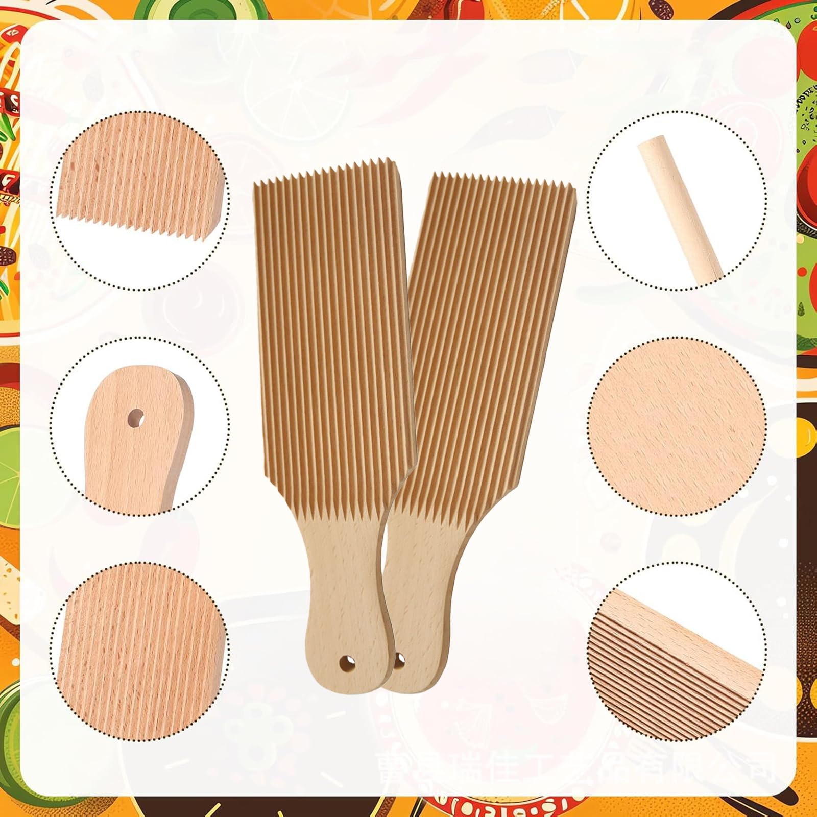 2 stuks gnocchi-plank, houten pastamachine, pasta, accessoires, pastamaker, gnocchi-pastamboard, macaroni pastamachine, cavarola rol voor pastaset, Italiaanse pasta