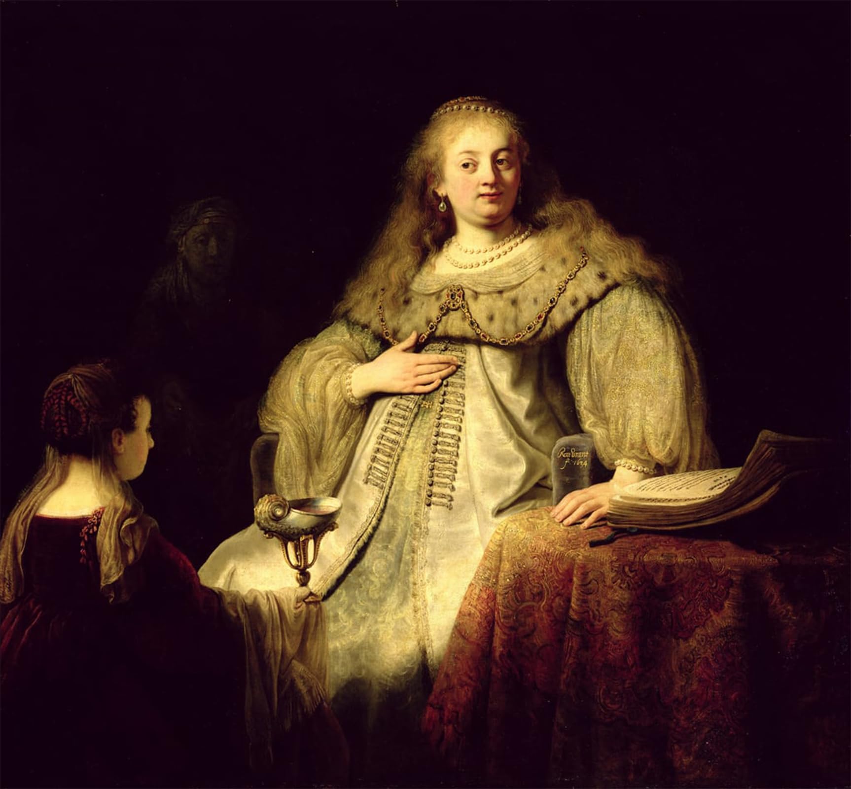 SERENDIPITP Vintage Picture Print on Canvas Wall Art Poster Artemisia by Rembrandt van Rijn Artwork Print Poster for Wall Decor 60x90cm