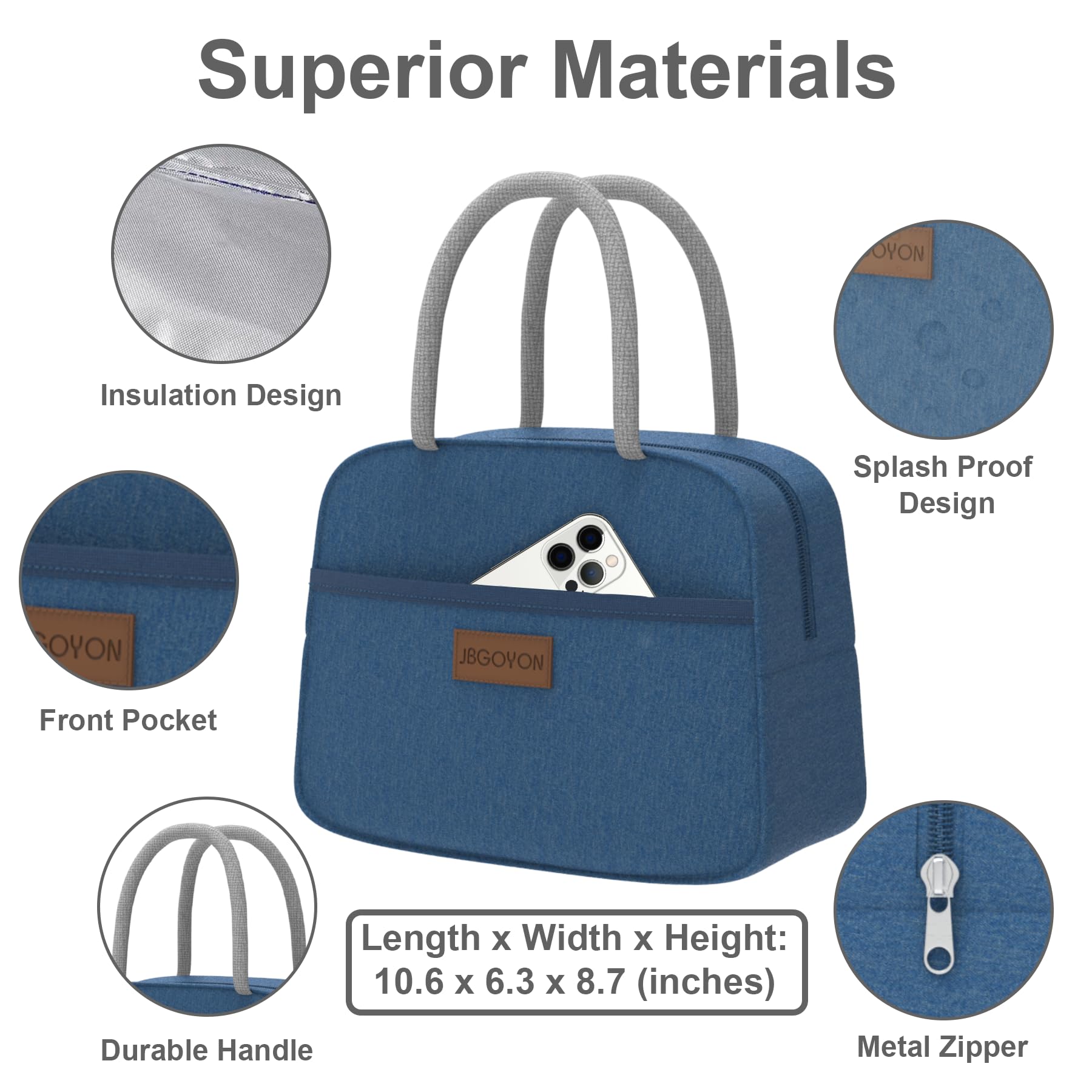 JBGOYON® Bento Lunch Box Set - 3 Stackable Containers for Adults and Kids,lunch box for women- Includes Lunch Bag, Leak-Proof and BPA-Free - Built-in Utensil Set - Dishwasher Safe (Pink)