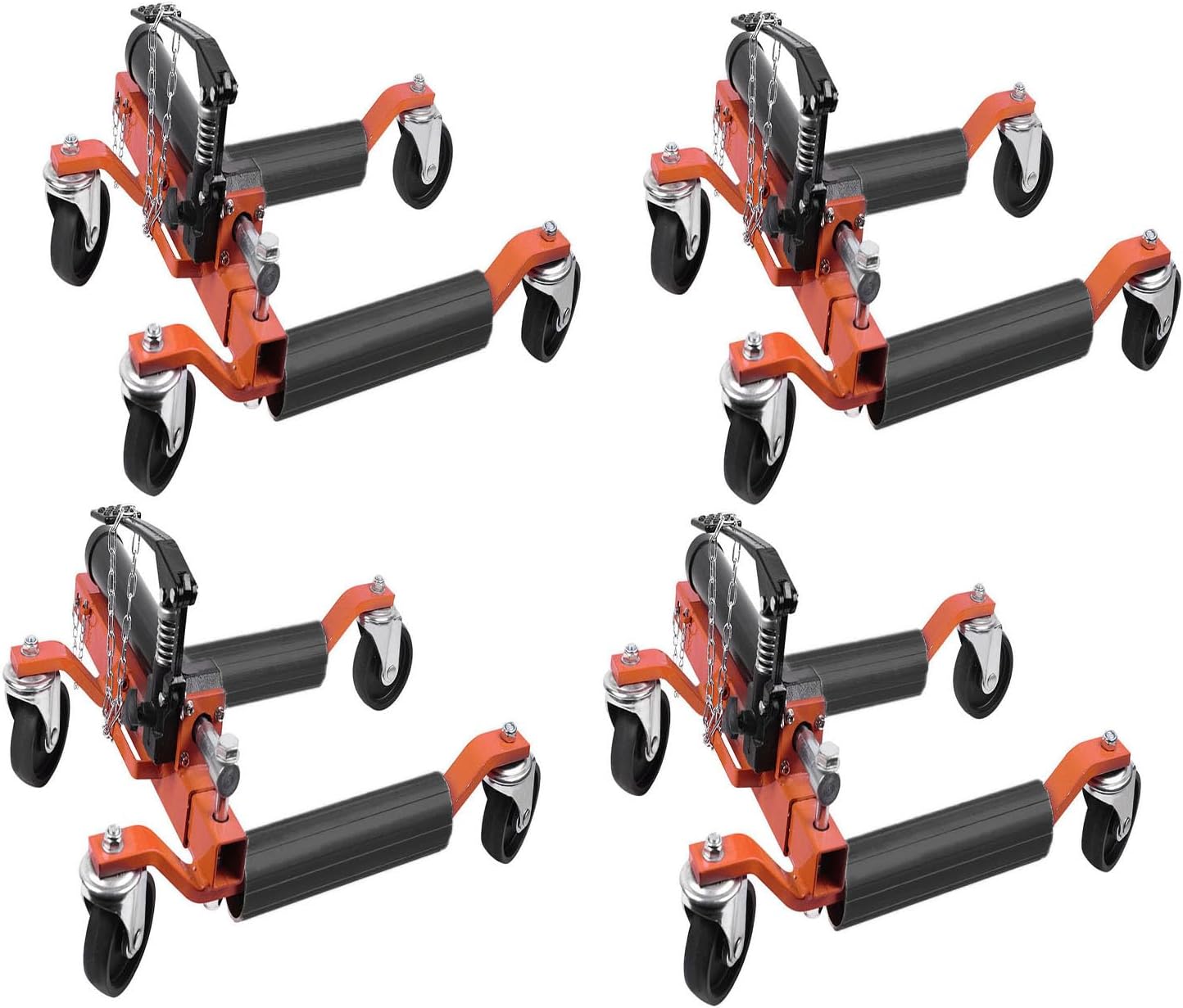 PeakPursuit Car Wheel Dolly Jack Set of 4, 1500 LBS Capacity Hydraulic Car Dolly, Heavy Duty Rollers with Foot Pedal for Car Truck RV Trailer