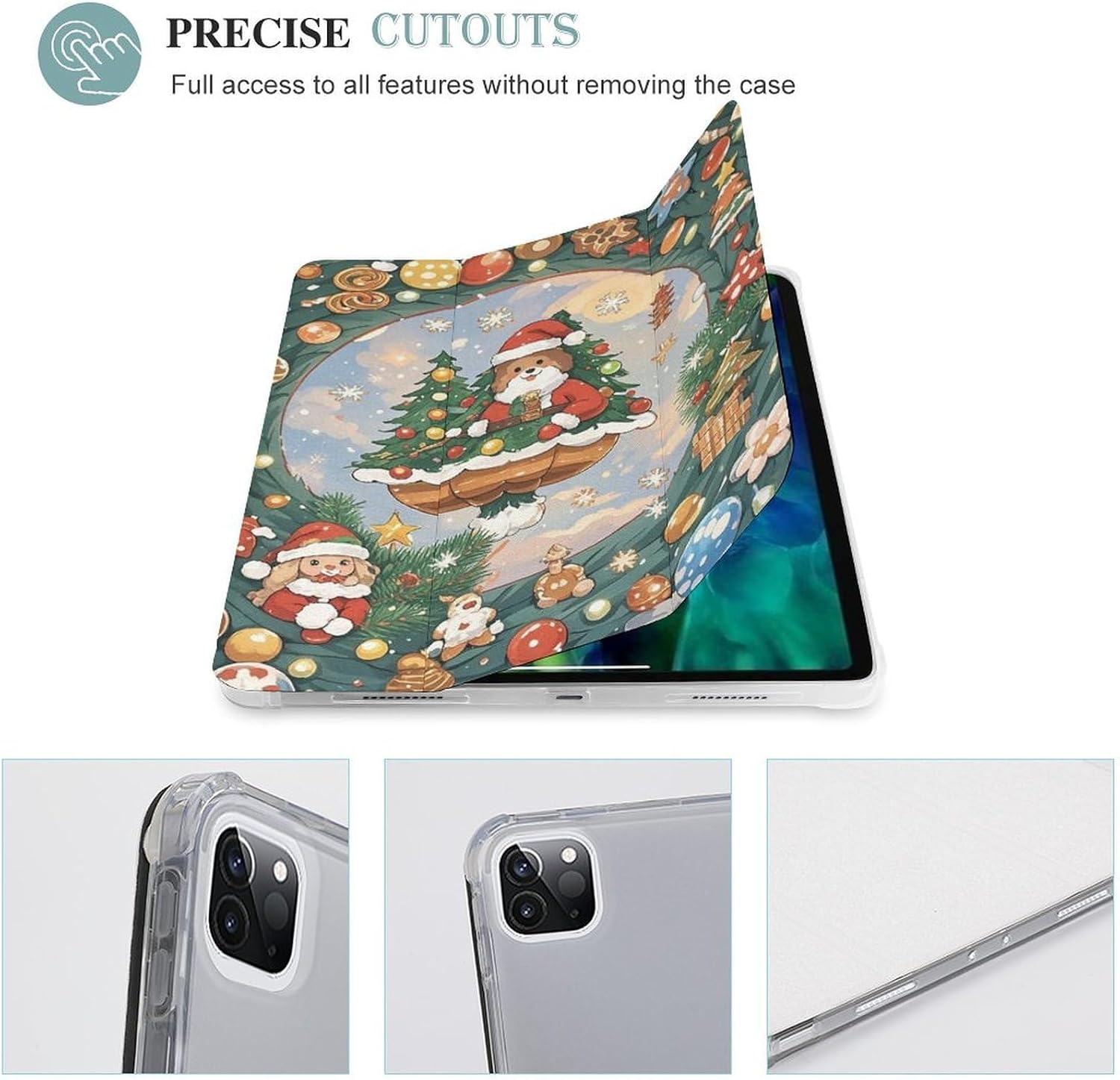 Christmas Aesthetic 12.9 in Trifold for iPad Case with Pencil Holder image 4