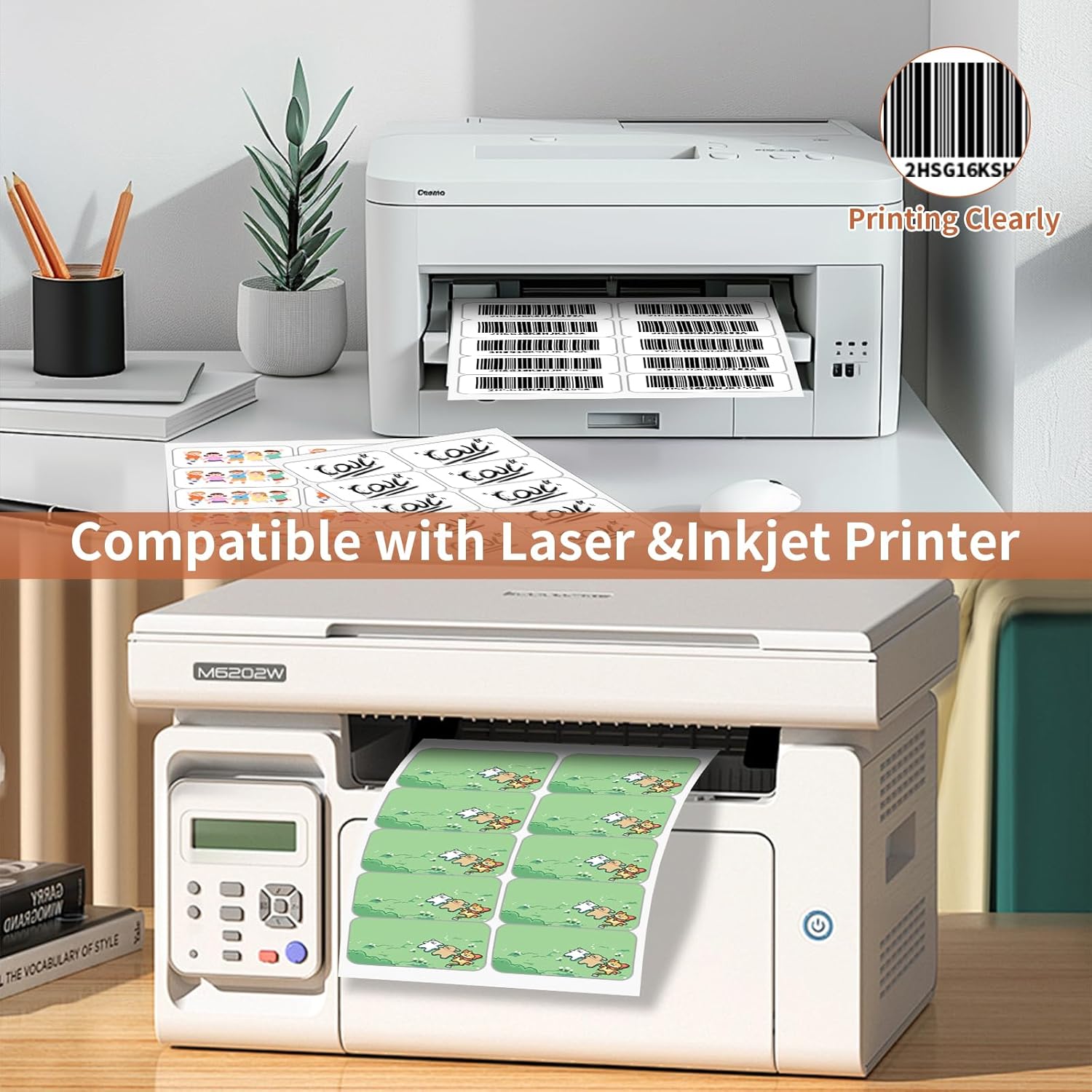 2"x 4" (500 Sheets) Address Labels Sticker Paper for Laser/Ink Jet Printer, Printable and Writable White Sticker Label- Matte, 10 per Page Label (Total 5000 Labels)