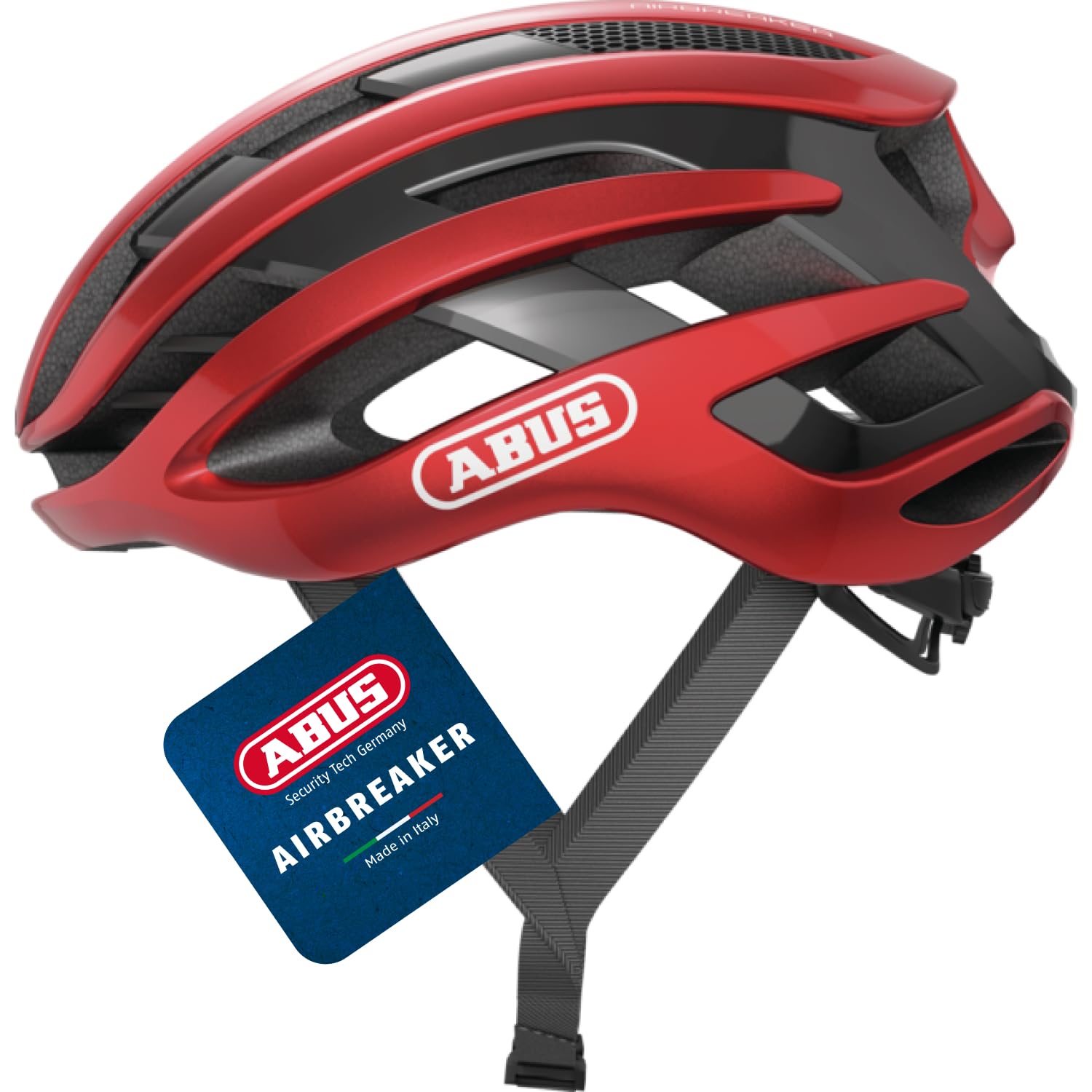ABUS AirBreaker Casco da ciclismo - Casco da bici di fascia alta per ciclismo professionistico - Unisex, per uomo e donna Rosso (performance red) L (59-61 cm)