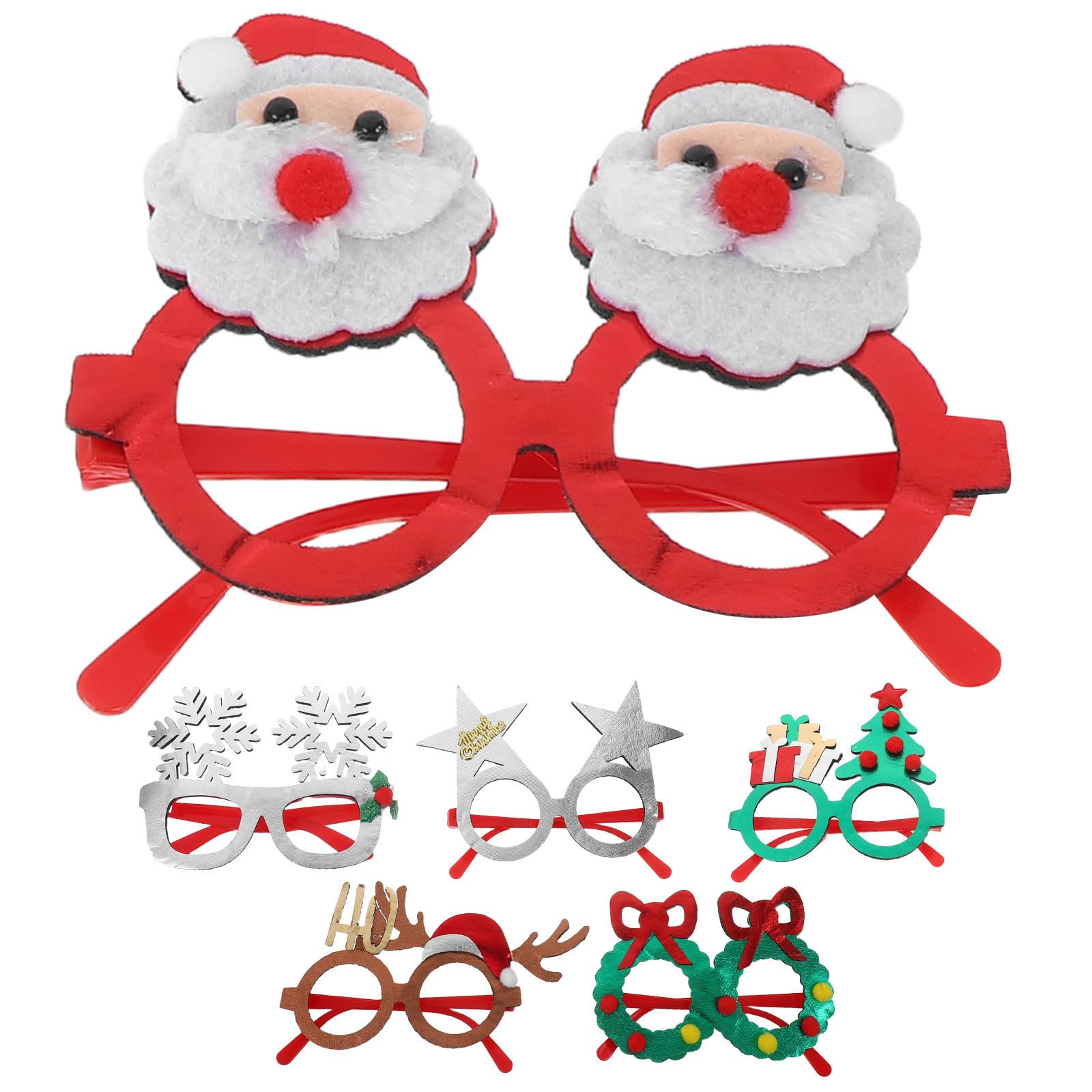 Toyvian 30 Stück Festliche Weihnachtsbrillen als Foto Requisiten, für | Pet und Filz, Leicht und Bequem Tragbar, Glitzernde Motive für Weihnachten und Silvester, Familienfeiern