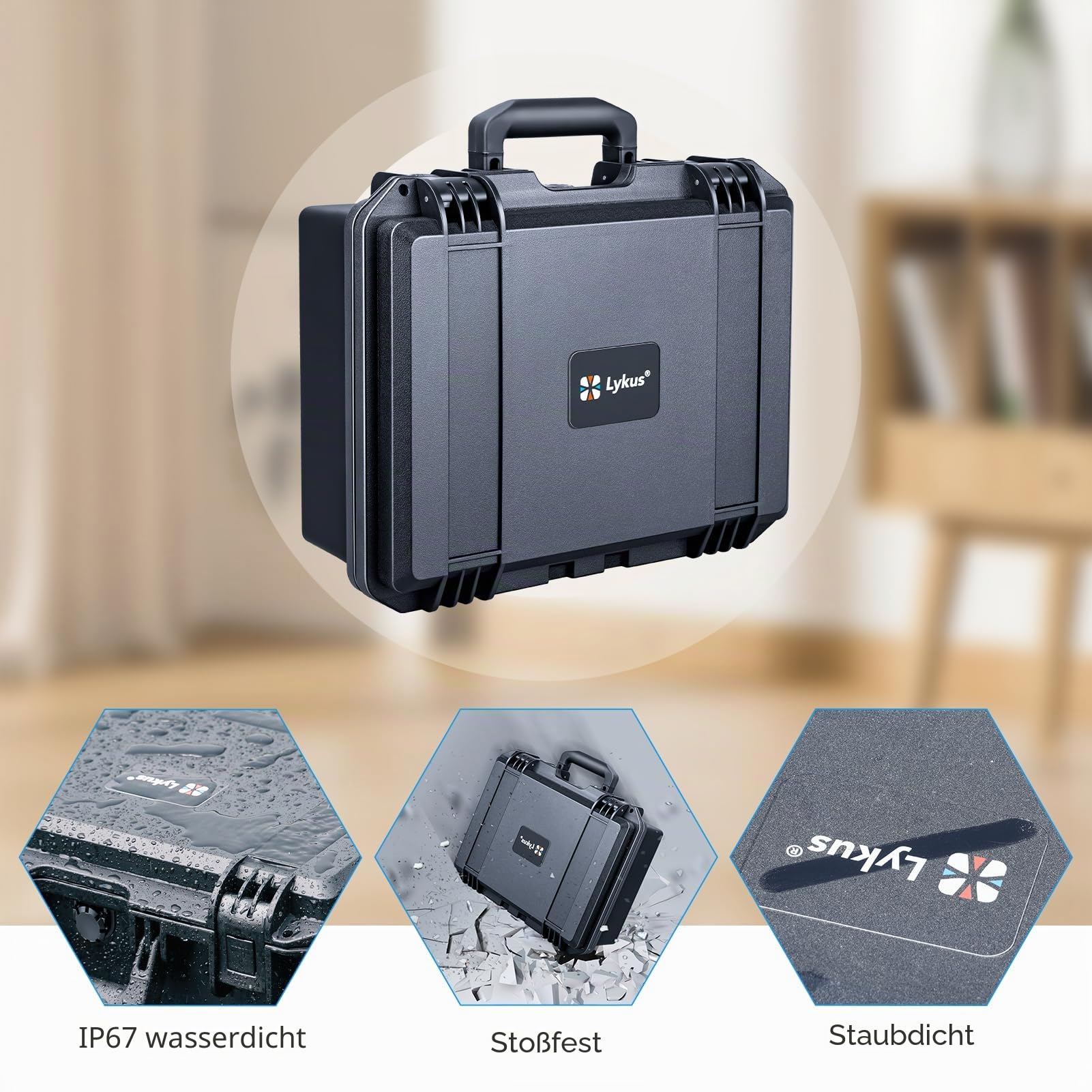 Lykus Titan OQ210 Wasserdicht Tasche Koffer für Quest 3S/Quest 3 und Kiwi Design K4 Kopfband mit Akku, besserer Schutz [NUR Koffer]