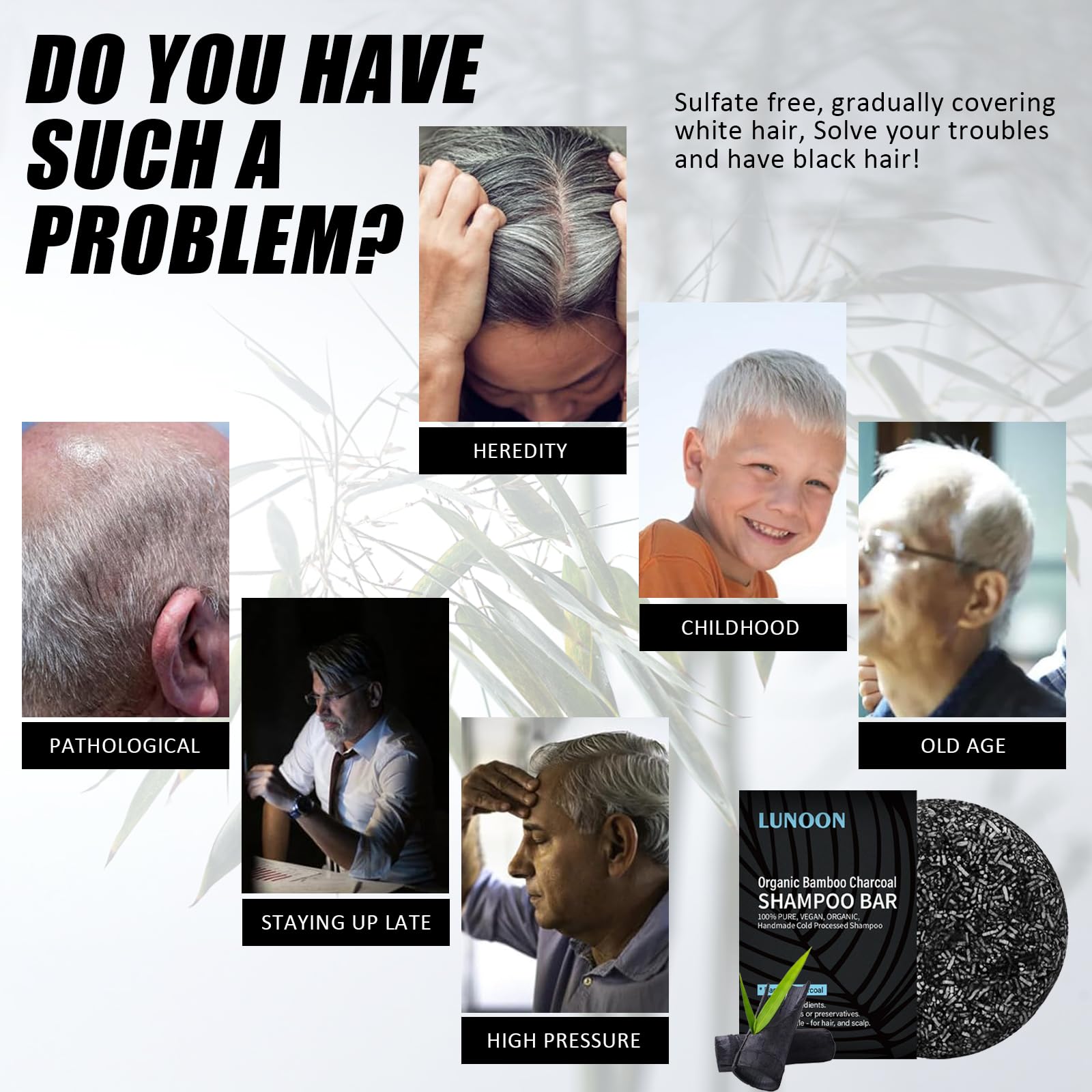 2 PCS Anti Gray Bar,Anti Grey Bar Für Lebendige Haarfarbe,Organische Haarverdunkelungs Grey Hair Reverse,Anti Gray Bar Lorenge Kopfhaut Reinigen Und Erfrischen