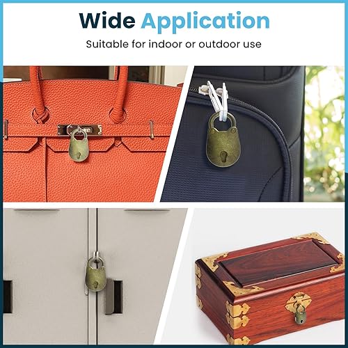 Miniatura 7 de SDTC Tech 2pcs Mini antiguo candado retro estilo vintage oso cabeza forma bronce cerraduras y llaves