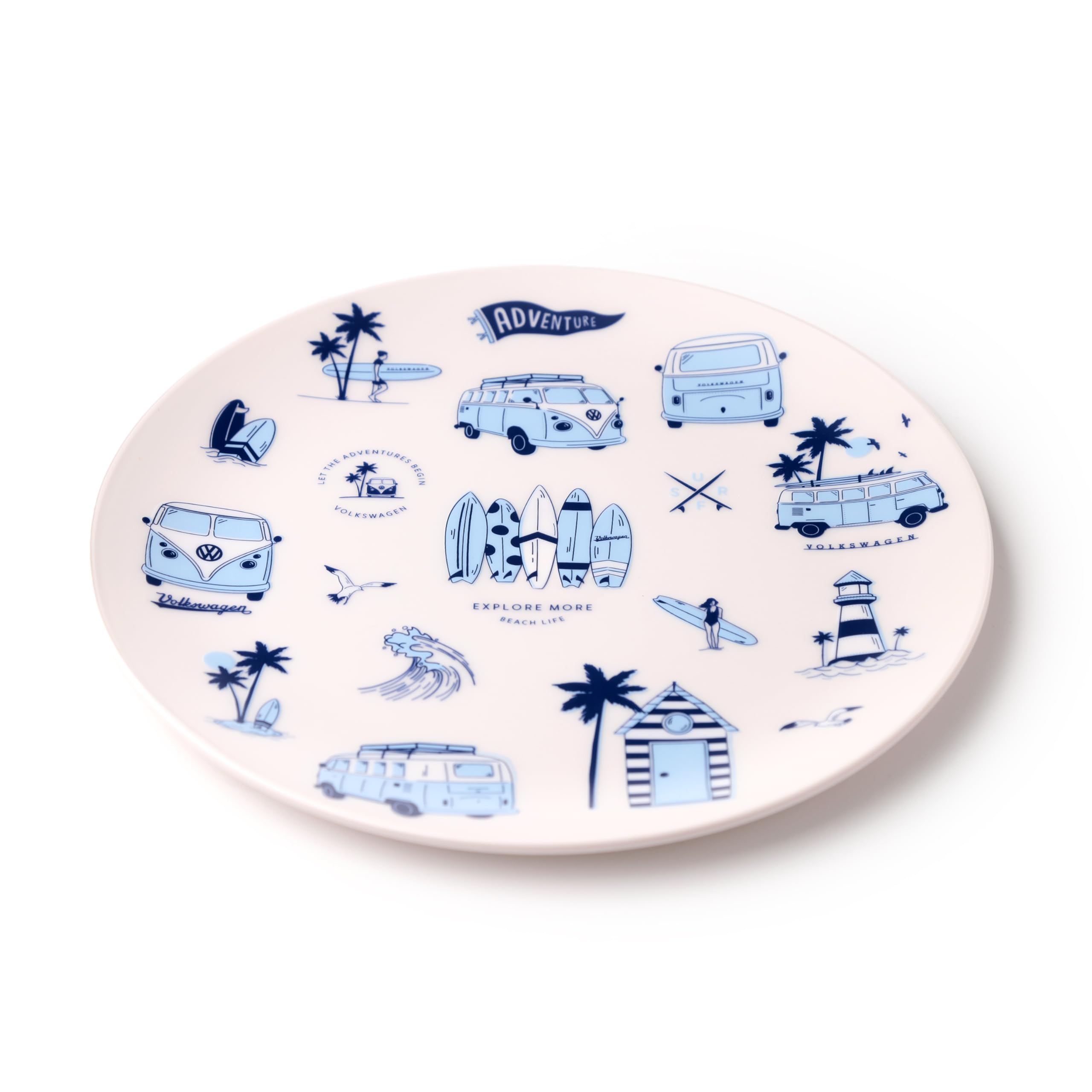 Puckator Set di 4 Piatti da Picnic in rPET Explore Volkswagen T1
