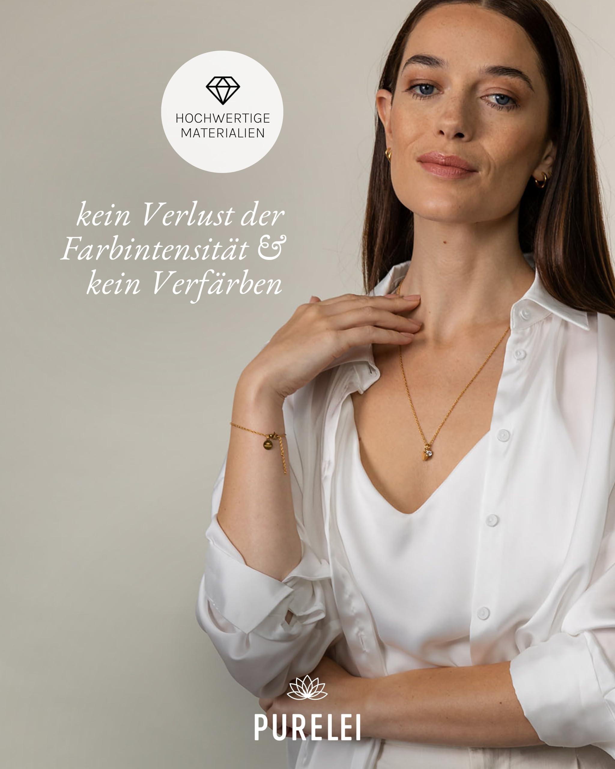 Purelei Brave Kette Damen– Halskette Damen aus langlebigem Edelstahl – Hochwertige Kette mit Anhänger – 50-55 cm Länge verstellbar – Wasserfeste Halskette für deinen individuellen Look