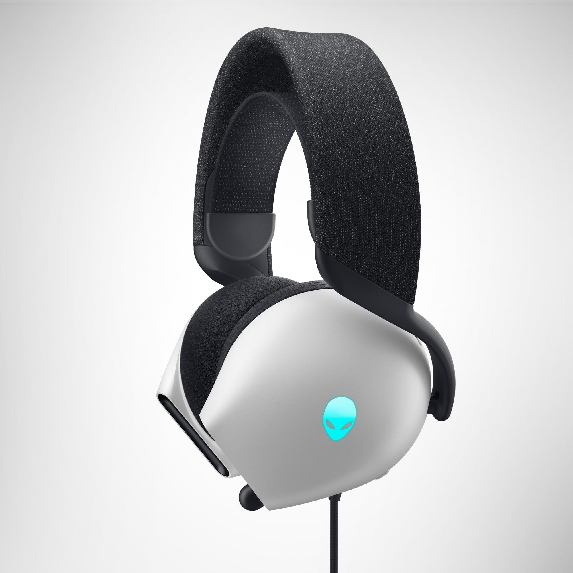 Alienware AW520H Cuffie da Gaming – Cablate con Audio Hi-Res, Dolby Atmos, Microfono Retrattile, Illuminazione RGB AlienFX, Lunar Light