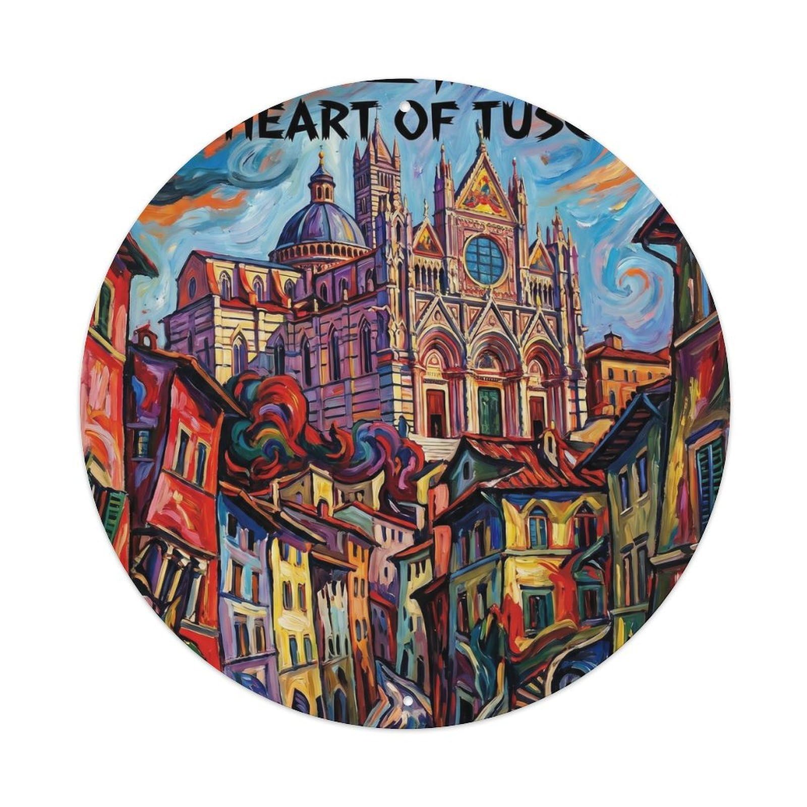 Vintage Travel Siena Italy Expressionism Metal Tin Sign
