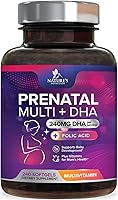 Vista 11 de Vitaminas prenatales para mujeres con ácido fólico + Omega 3 DHA para el desarrollo del cerebro fetal, el mejor suplemento de vitamina prenatal