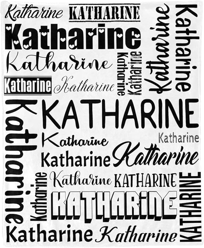 Personalized Blanket for Kids Adults Personalized Name Blanket Custom Blanket with Name Personalized Gifts for Christmas Birthday Valentines Day Mothers Fathers Day (White&Black, 40"x50")