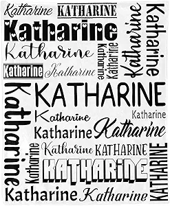 Personalized Blanket for Kids Adults Personalized Name Blanket Custom Blanket with Name Personalized Gifts for Christmas Birthday Valentines Day Mothers Fathers Day (White&Black, 40"x50")