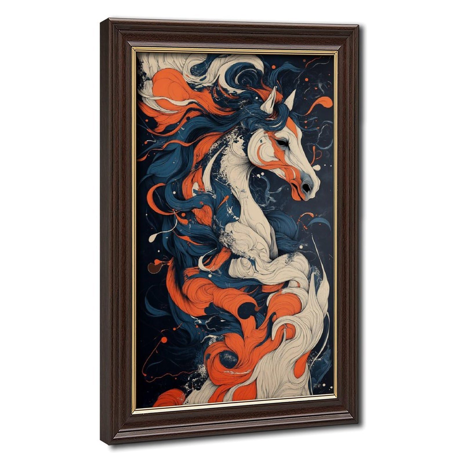 Bareronor Colorful Abstract Horse Canvas Poster Bedroom Decor Landscape Office Room Decor Gift 12" L X 18" W