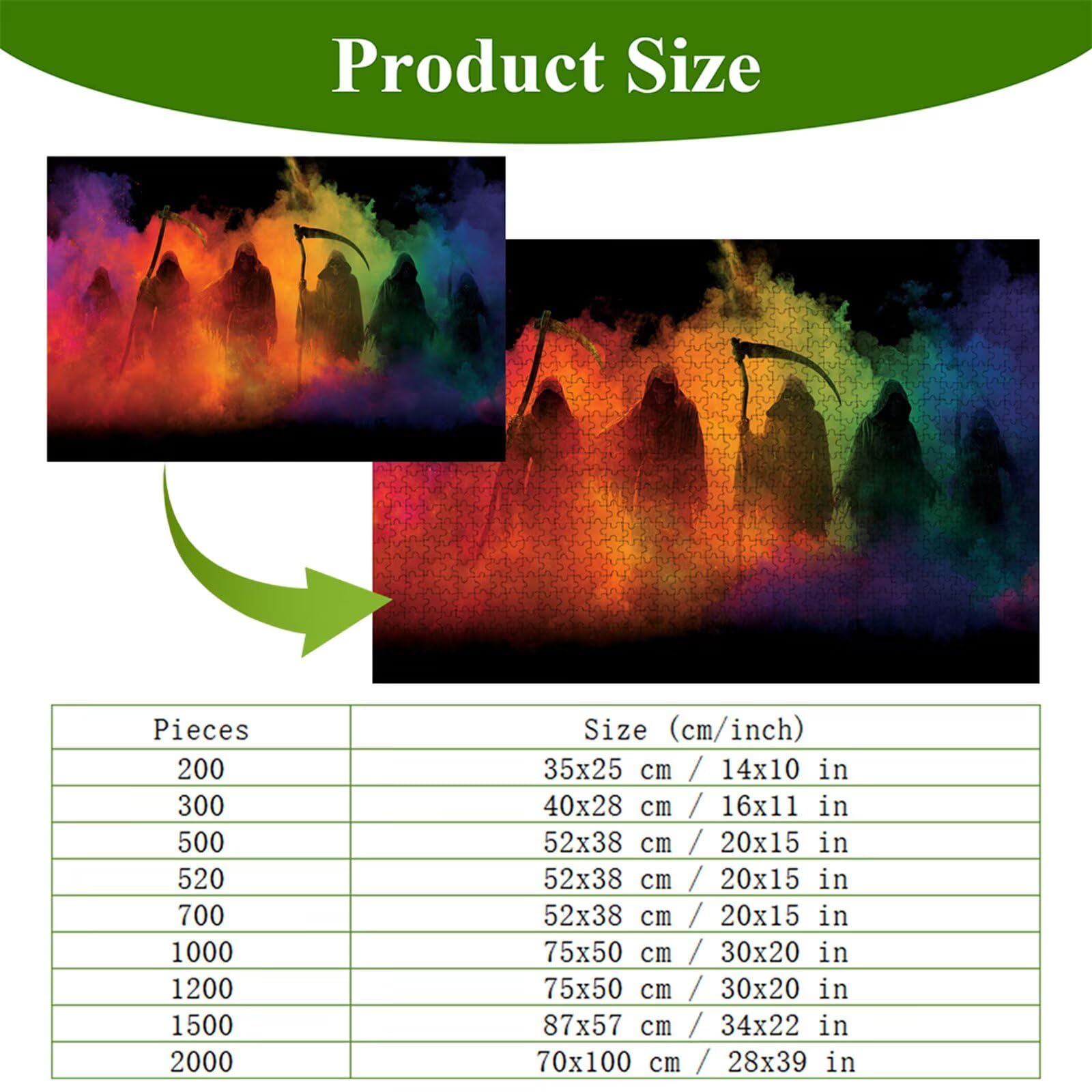 Puzzle 2000 elementów - kolorowe i męskie - trwałe drewniane puzzle z literami na plecach - 75 x 105 cm - Kreatywne hobby bez kurzu - przedmiot kolekcjonerski i 14 lat w górę P3#675