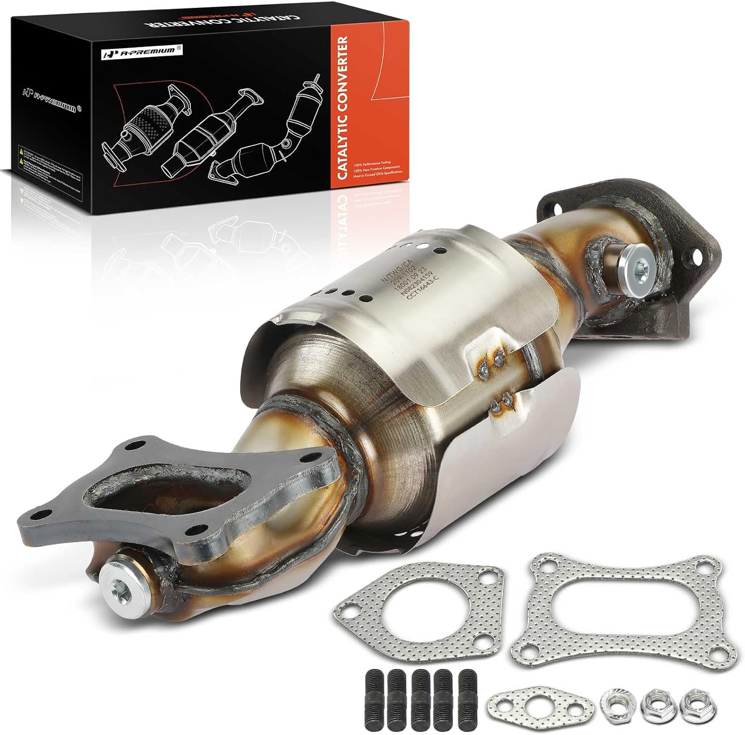 A-Premium Front Right Catalytic Converter Kit Direct-Fit Compatible with Honda Accord, Pilot, Odyssey, Ridgeline, Accord Crosstour & Acura MDX, RDX, TLX, TSX, TL, ZDX, RL, 3.5L 3.7L, EPA Compliant