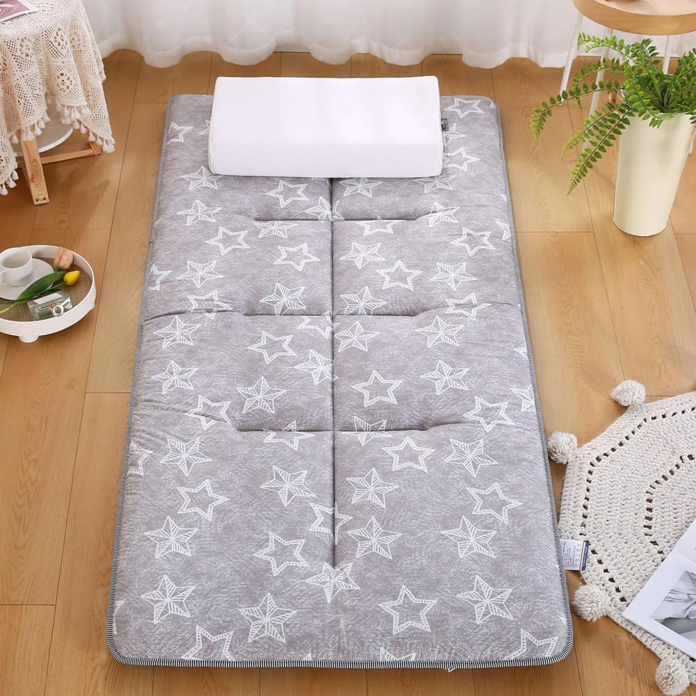 Materasso Futon Giapponese Arrotolabile 10 Cm - Tatami Antiscivolo Traspirante Per Pavimento - Foto 10