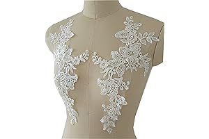 Embroidered Ivory Lace Motif for Wedding Dress and DIY Projects