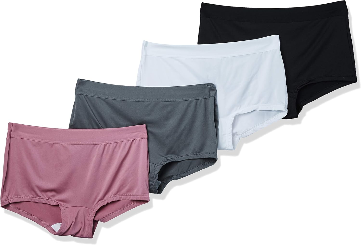 Hanes Womens 4 Pack Smooth Microfiber Boyshort Amazon.ca Clothing