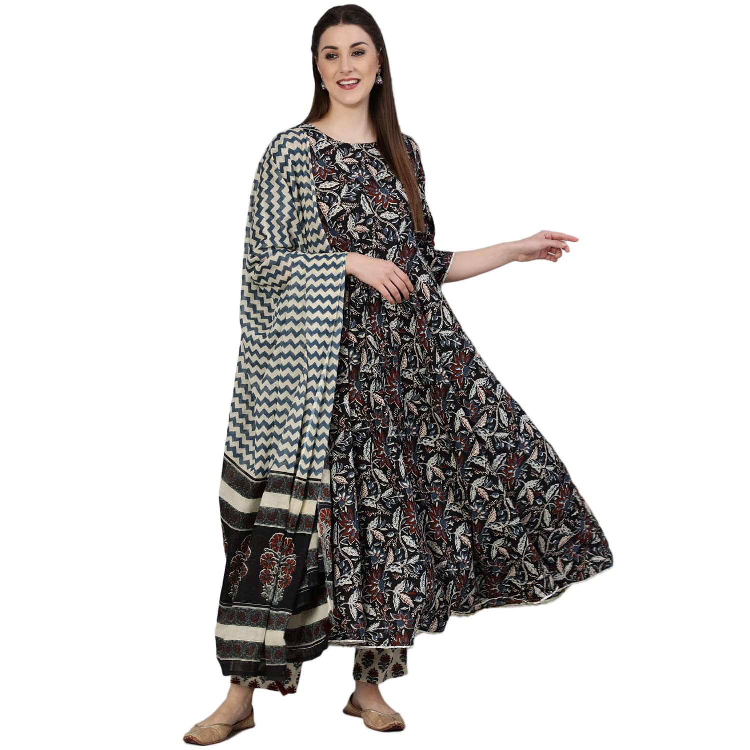 GULMOHAR JAIPURWomen’s Cotton Flared Kurta Set