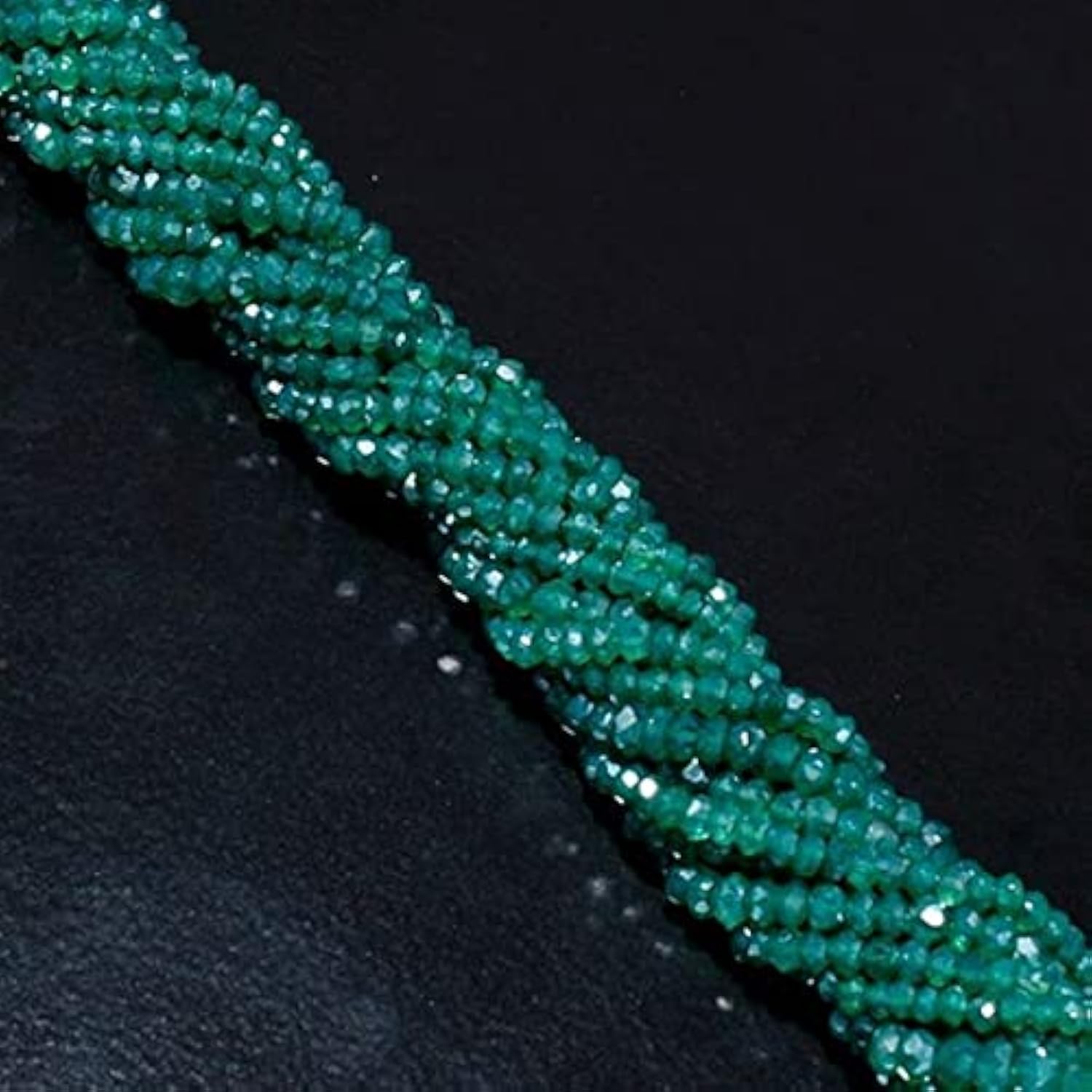 Perles onyx vert facettées de qualité supérieure LKBEADS 4-5mm pour joaillerie