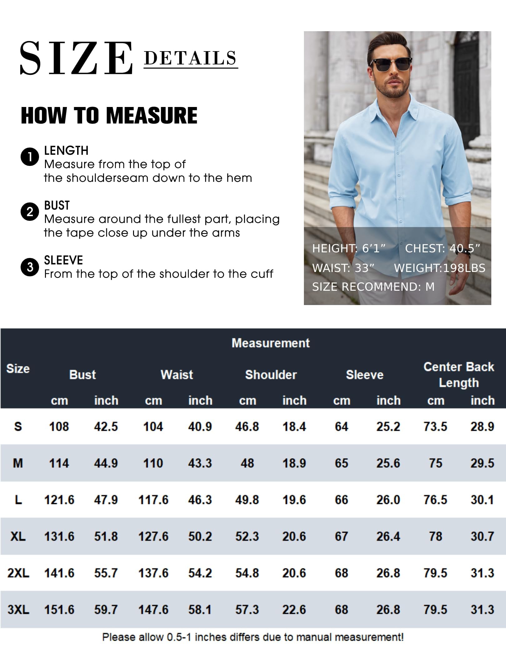 COOFANDY Camicia da uomo a maniche lunghe con bottoni, stile casual, da spiaggia, per matrimoni
