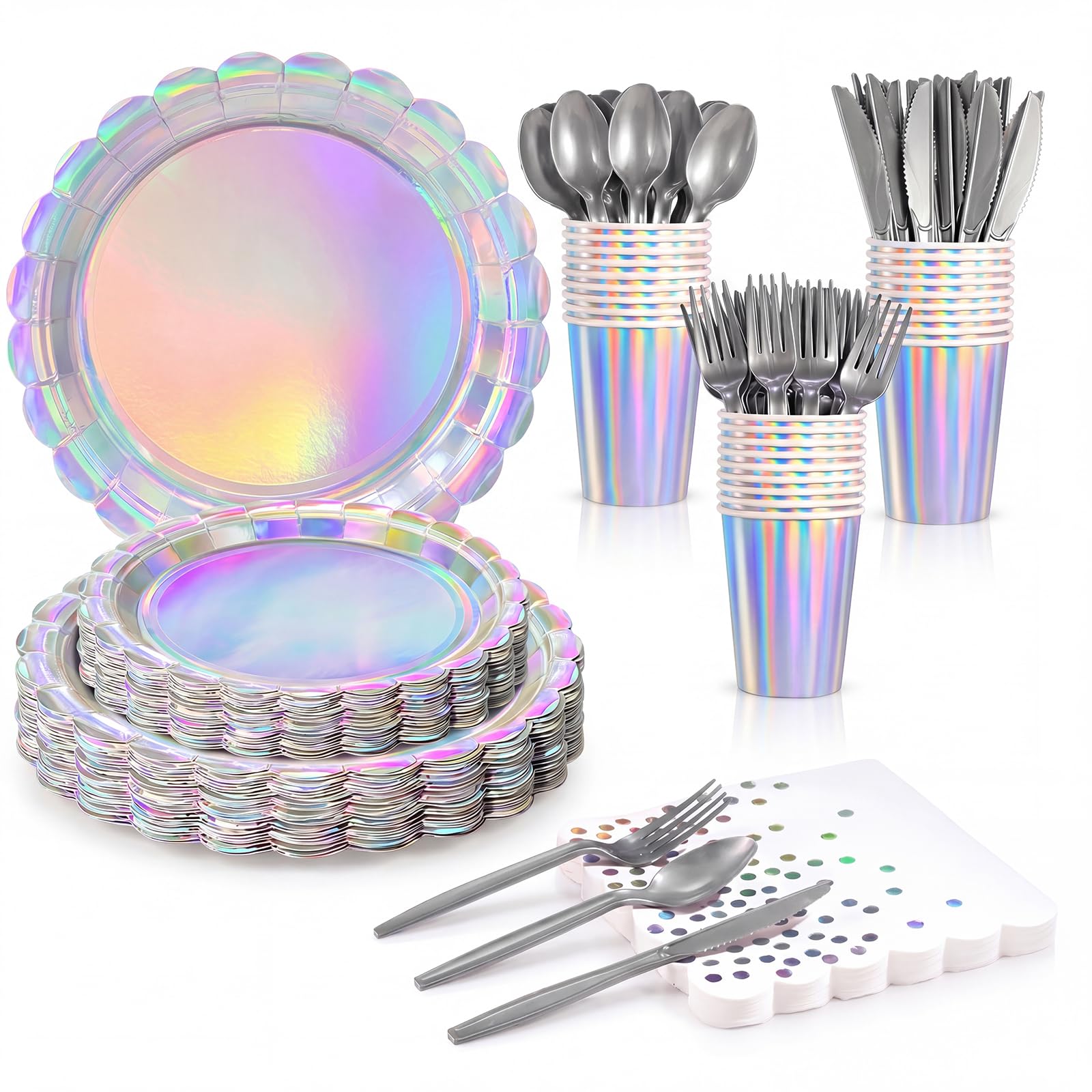 Sage Green Party Plates & Cups Set - 25 Piece -15