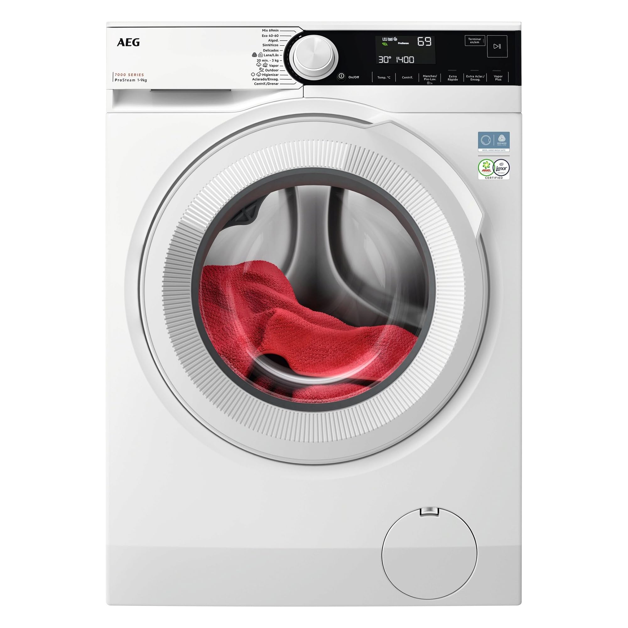 Lavadora AEG Serie 7000 ProSteam con certificado Woolmark Blue para tejidos delicados 8