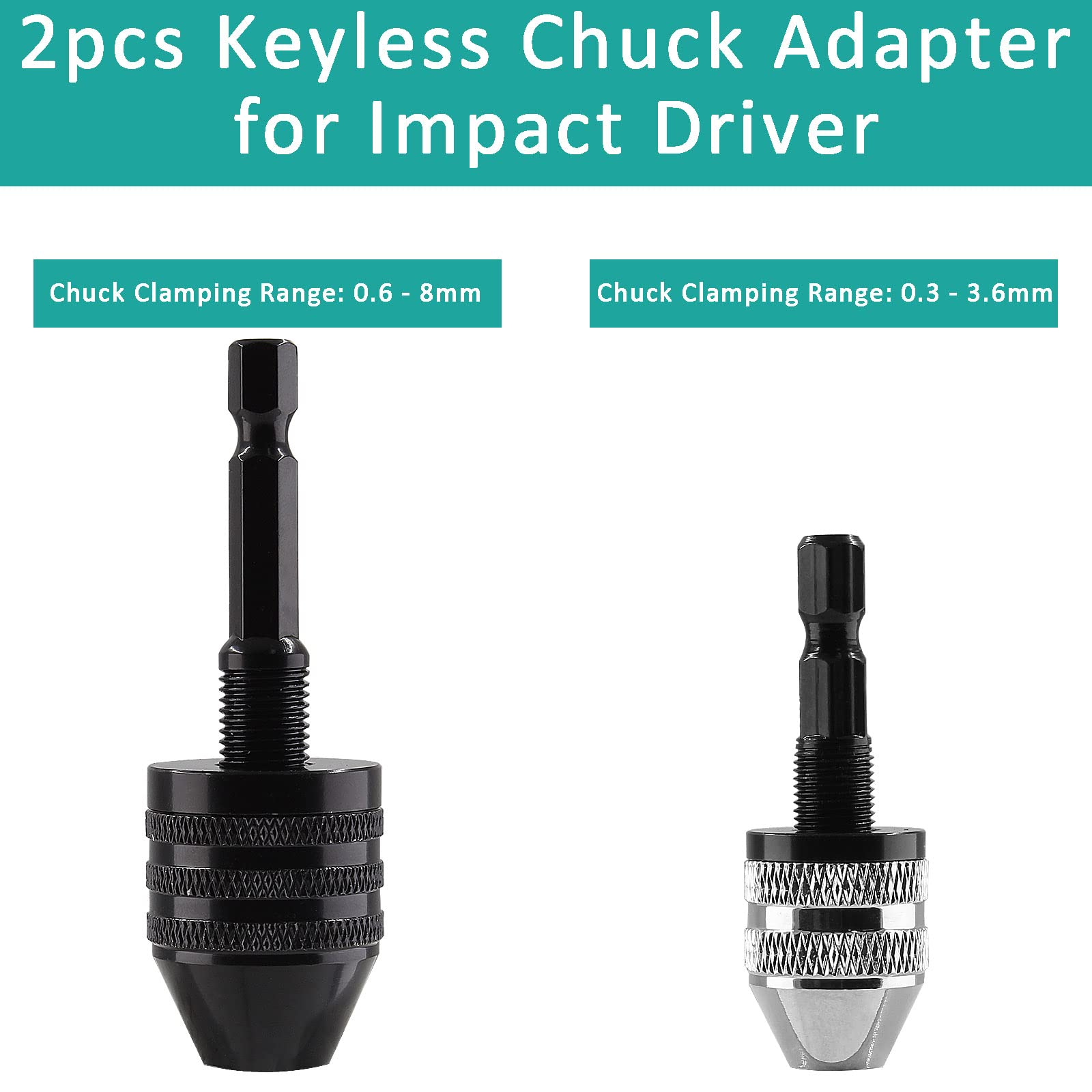 Harbor Freight 2-Piece Hex Shank Drill Chuck Adapter Set