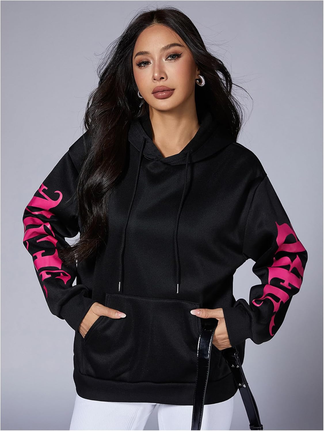 MakeMeChic Women's Y2K Graphic Hoodies Oversized Sweatshirts Letter Print Pullover Long Sleeve Fall Preppy Clothes - Image 4